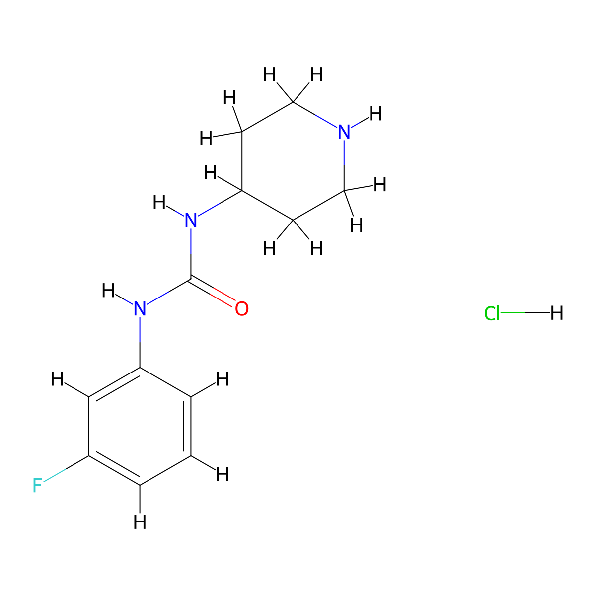 1-(3-Fluorophenyl)-3-(piperidin-4-yl)urea hydrochloride molecular structure, CAS 1233952-56-1