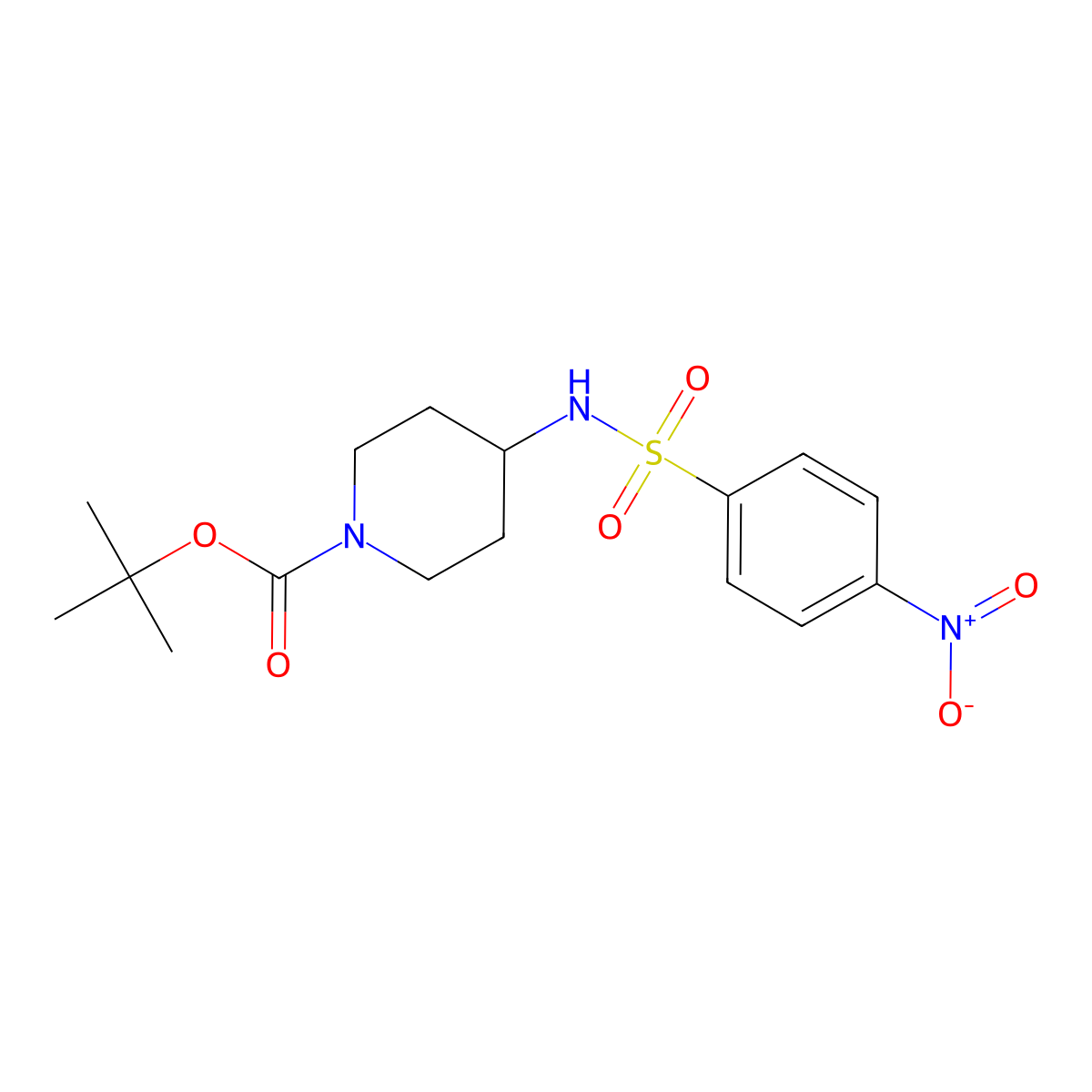 tert-Butyl 4-(4-nitrophenylsulfonamido)piperidine-1-carboxylate molecular structure, CAS 1233952-63-0