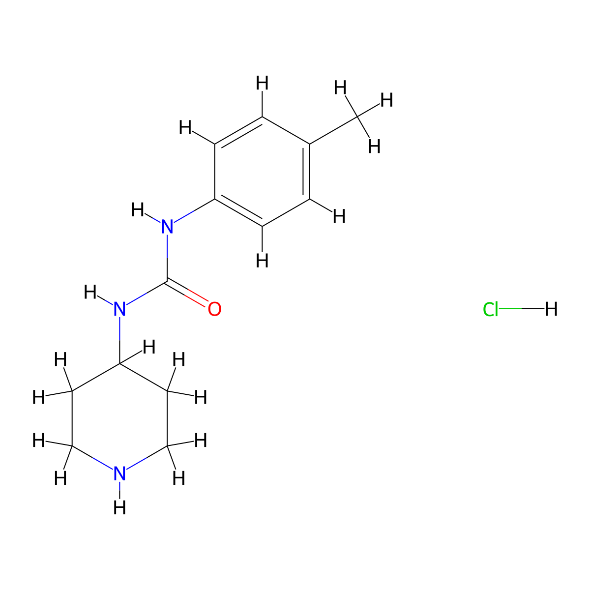 1-(Piperidin-4-yl)-3-p-tolylurea hydrochloride molecular structure, CAS 1233952-65-2