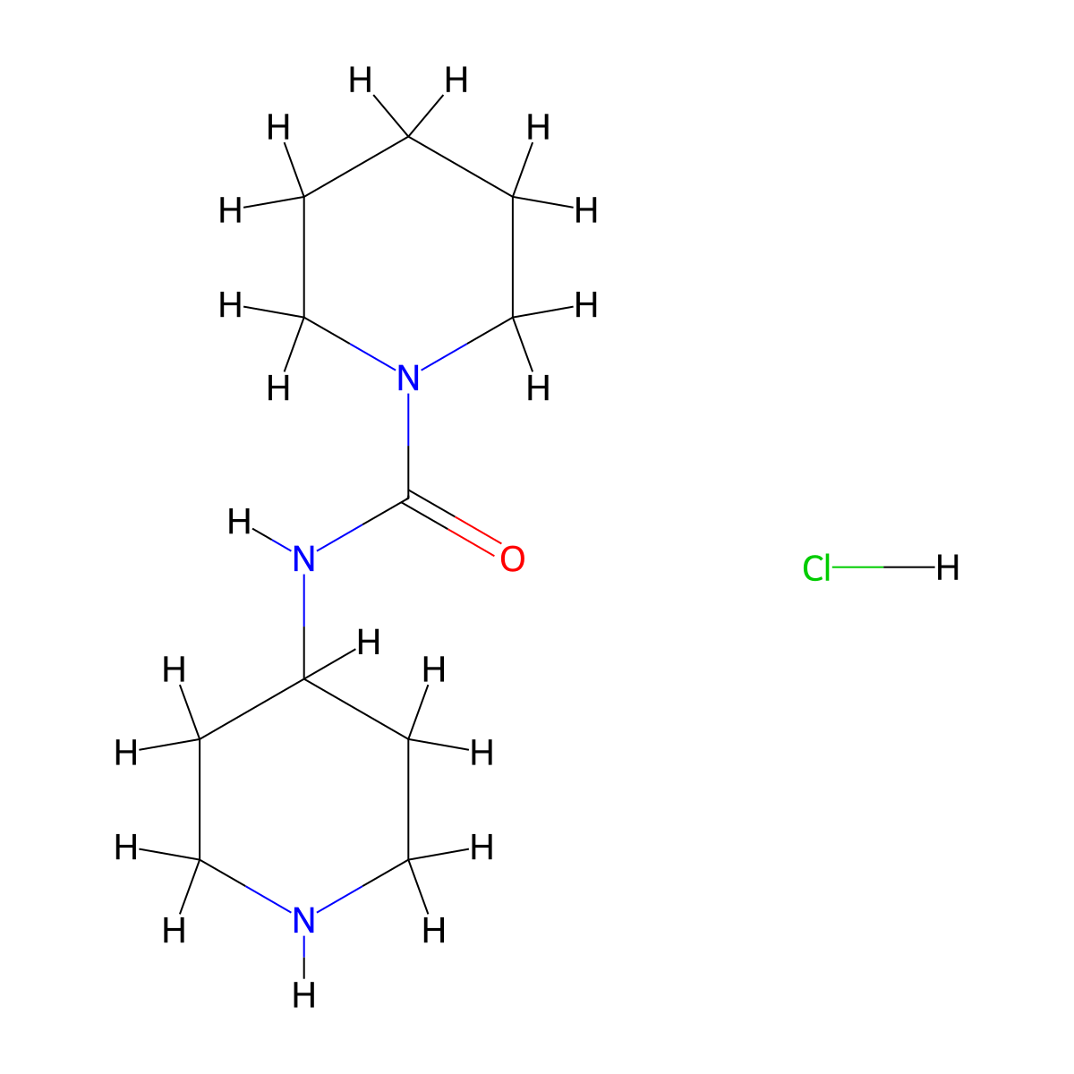 N-(Piperidin-4-yl)piperidine-1-carboxamide hydrochloride molecular structure, CAS 1233952-69-6