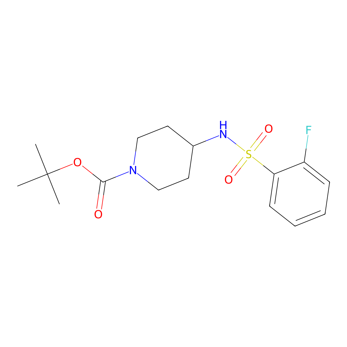 tert-Butyl 4-(2-fluorophenylsulfonamido)piperidine-1-carboxylate molecular structure, CAS 1233952-72-1