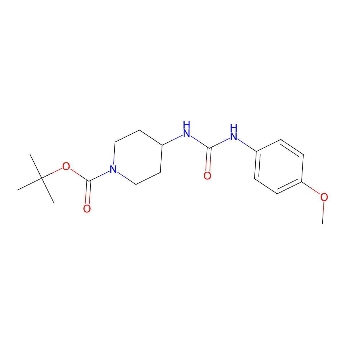 tert-Butyl 4-[3-(4-methoxyphenyl)ureido]piperidine-1-carboxylate molecular structure, CAS 1233952-77-6
