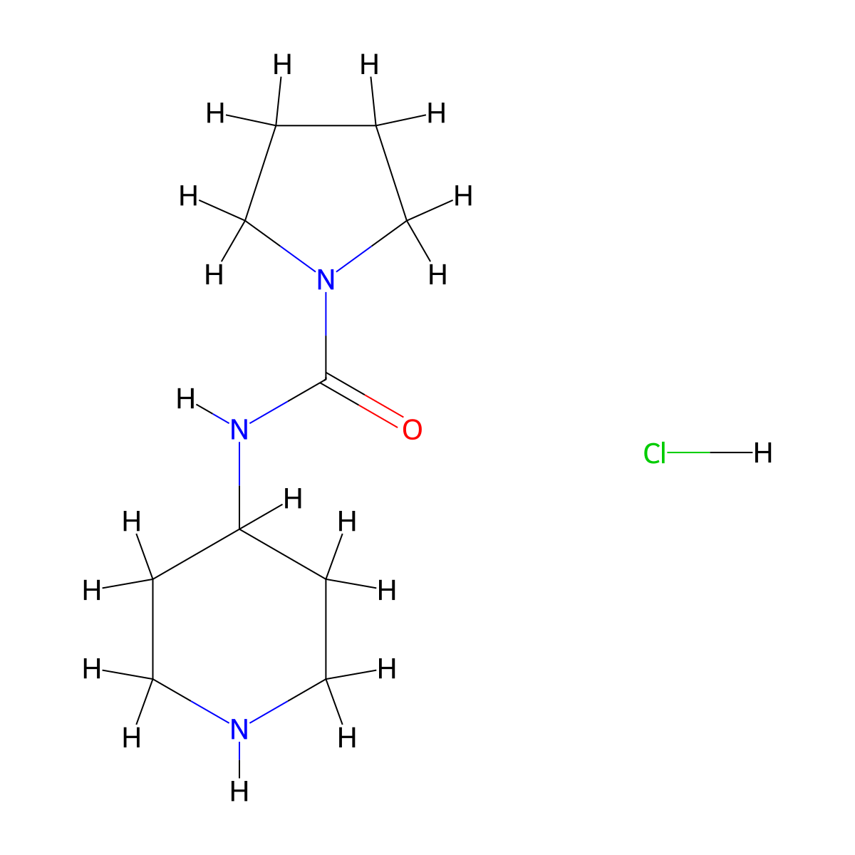 N-(Piperidin-4-yl)pyrrolidine-1-carboxamide hydrochloride molecular structure, CAS 1233952-81-2
