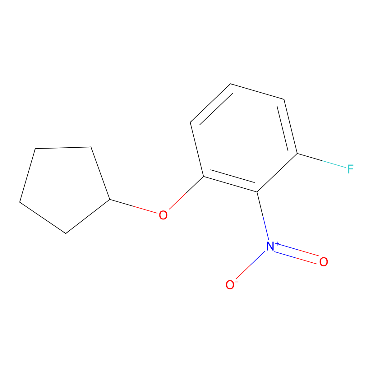 1-(Cyclopentyloxy)-3-fluoro-2-nitrobenzene molecular structure, CAS 1233952-84-5
