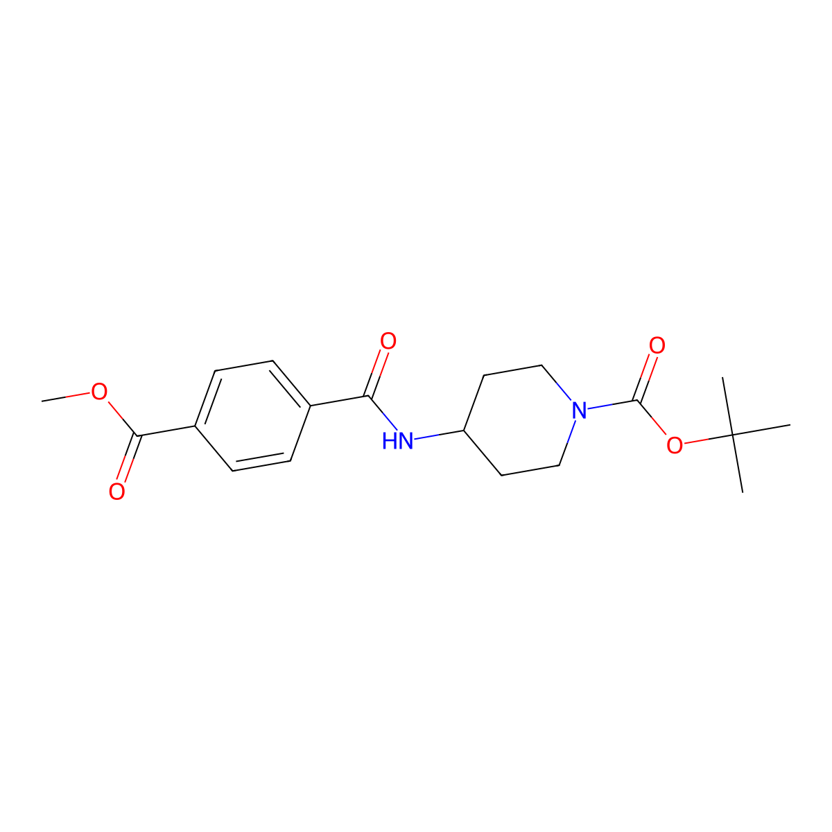 tert-Butyl 4-[4-(methoxycarbonyl)benzamido]piperidine-1-carboxylate molecular structure, CAS 1233952-85-6
