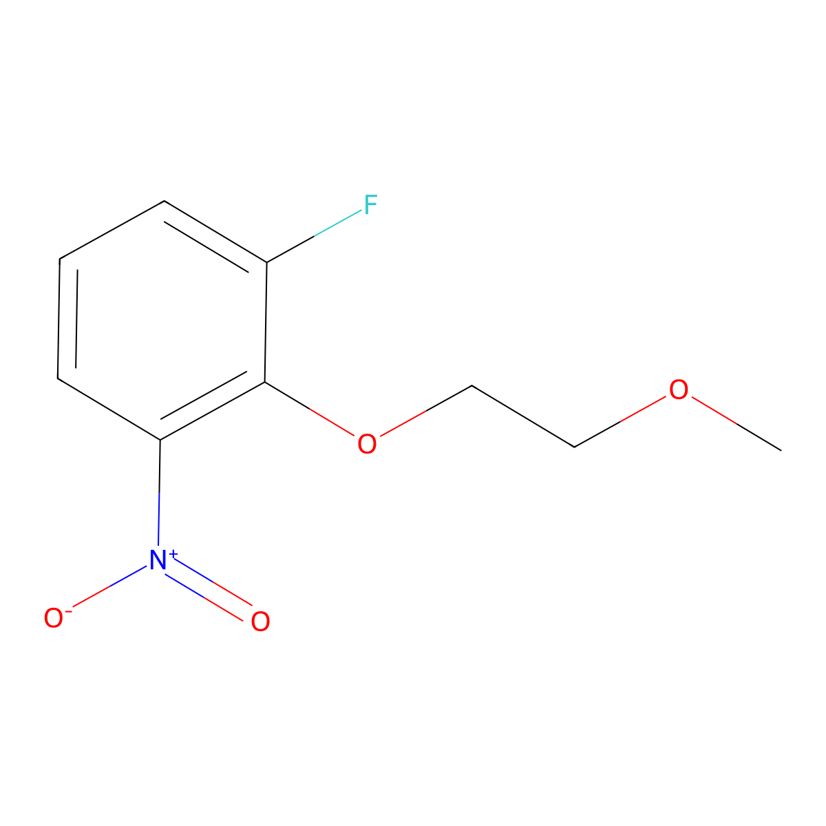 1-Fluoro-2-(2-methoxyethoxy)-3-nitrobenzene molecular structure, CAS 1233952-90-3