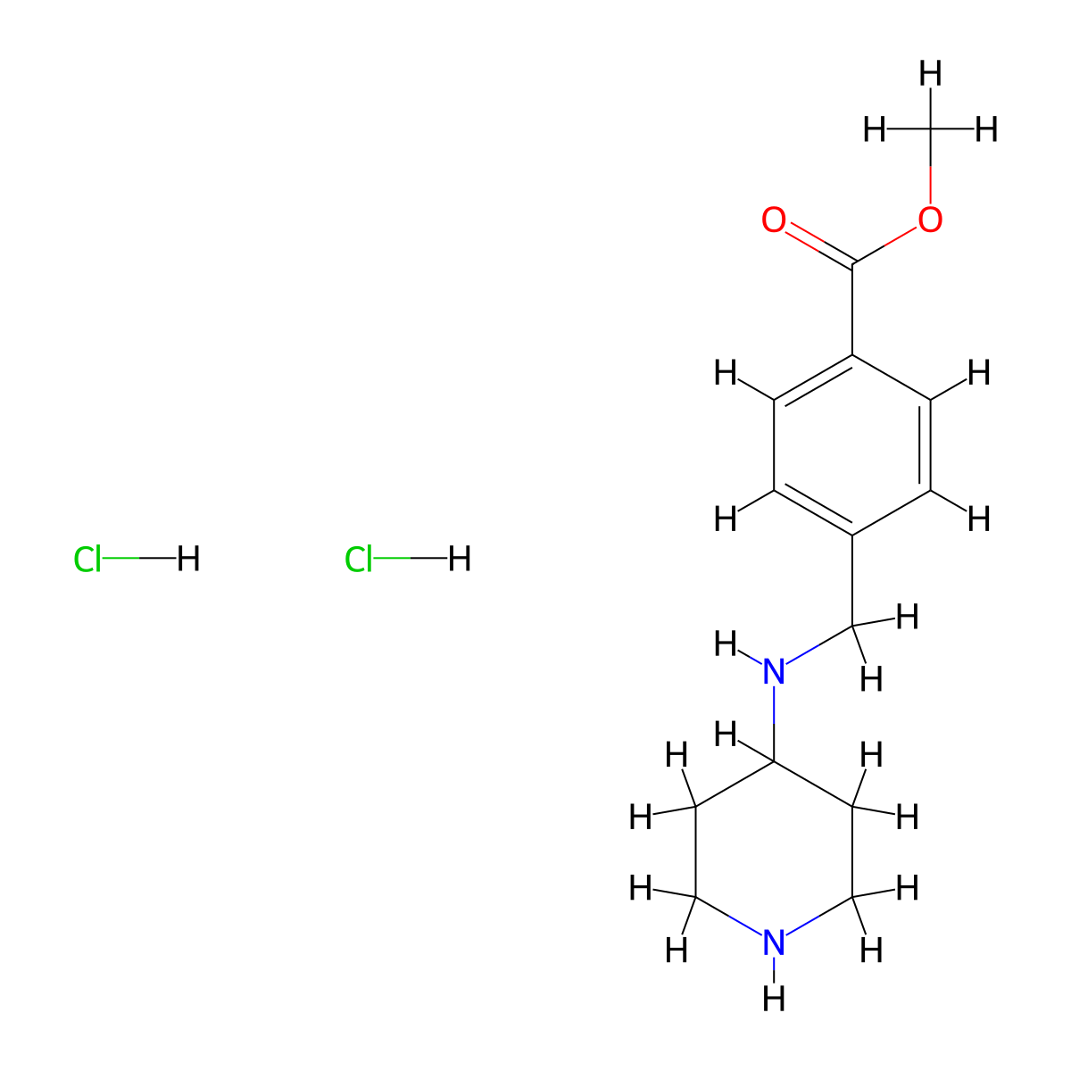 Methyl 4-[(piperidin-4-ylamino)methyl]benzoate dihydrochloride molecular structure, CAS 1233952-93-6