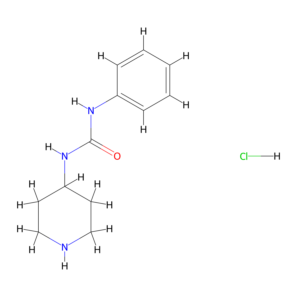 1-Phenyl-3-(piperidin-4-yl)urea hydrochloride molecular structure, CAS 1233952-95-8