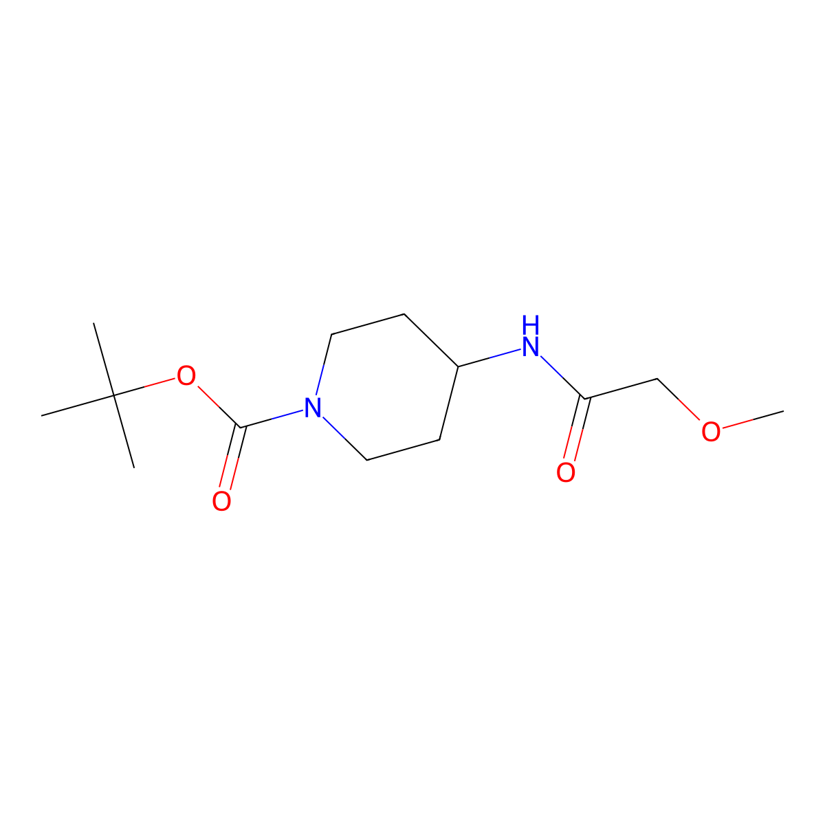 tert-Butyl 4-(2-methoxyacetamido)piperidine-1-carboxylate molecular structure, CAS 1233952-96-9