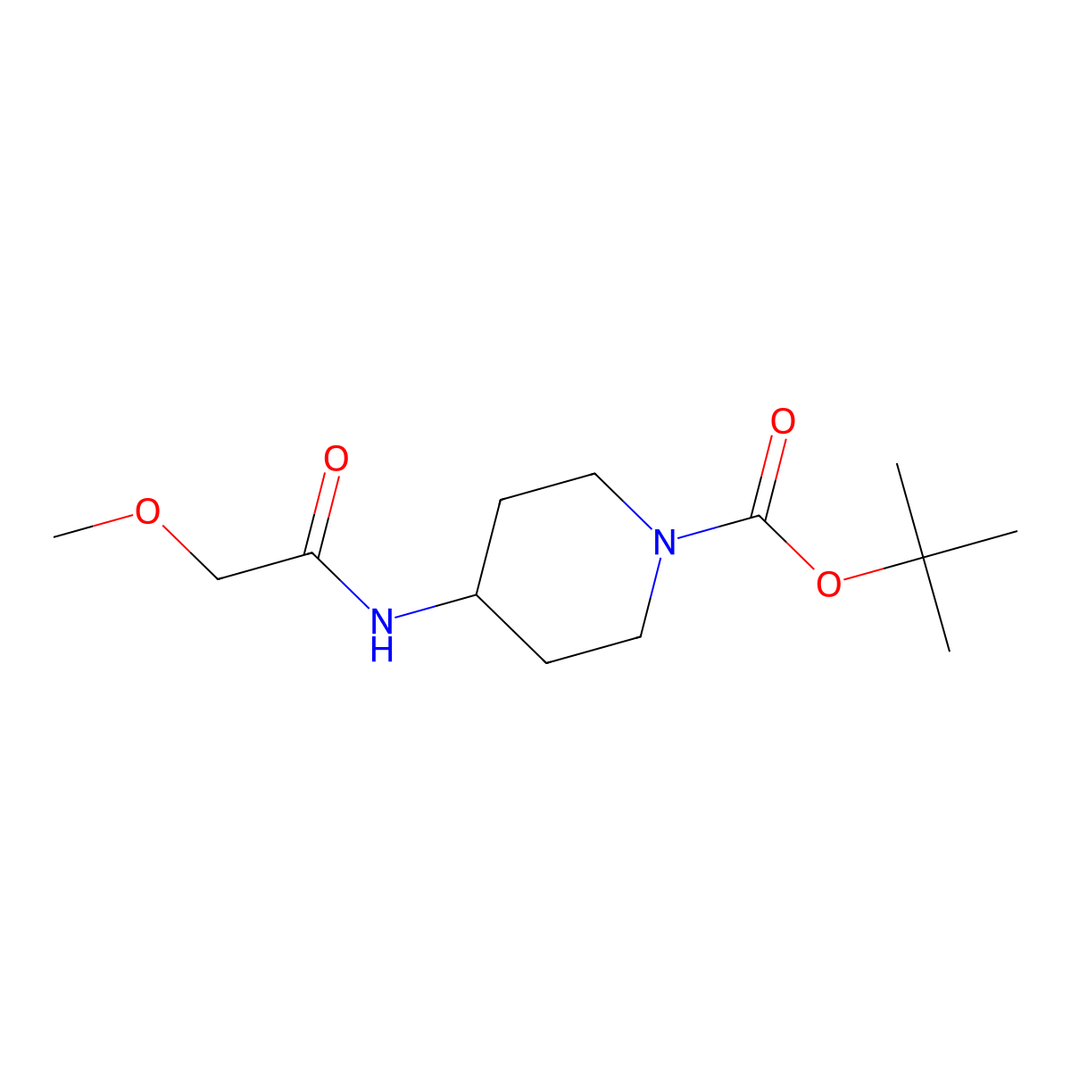 tert-Butyl 4-(2-methoxyacetamido)piperidine-1-carboxylate molecular structure, CAS 1233952-96-9