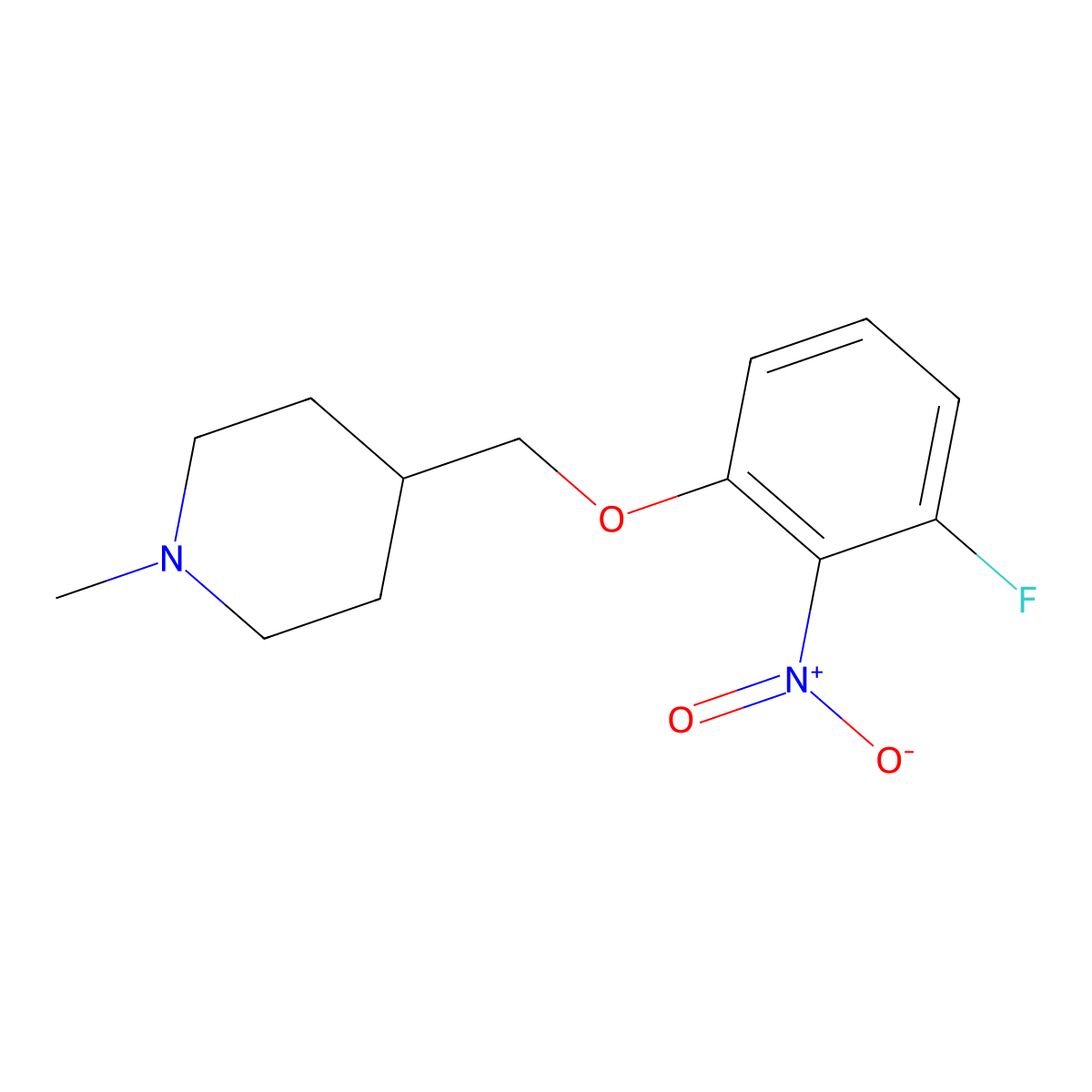 4-[(3-Fluoro-2-nitrophenoxy)methyl]-1-methylpiperidine molecular structure, CAS 1233953-02-0