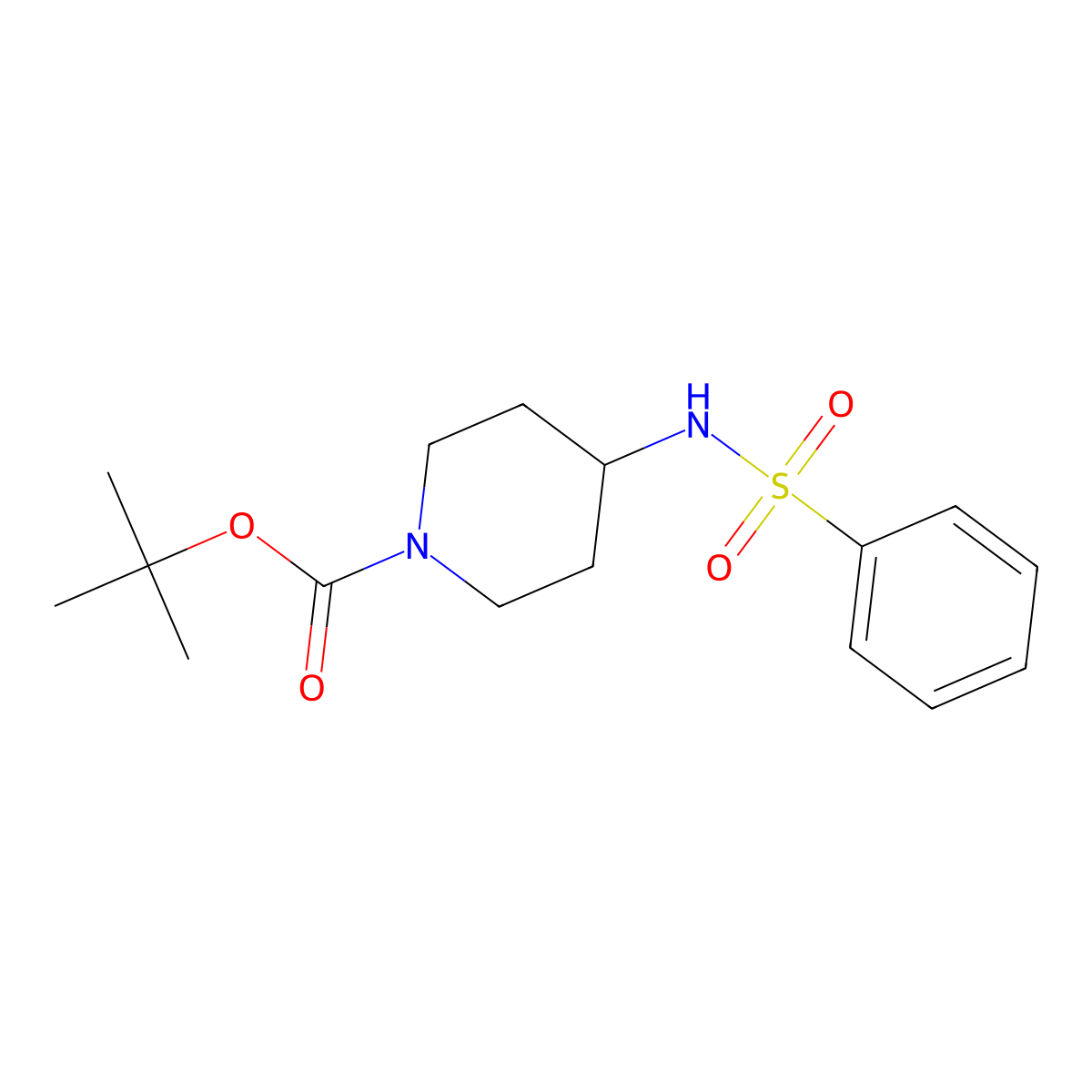 1-BOC-4-benzenesulfonamidopiperidine molecular structure, CAS 1233953-03-1
