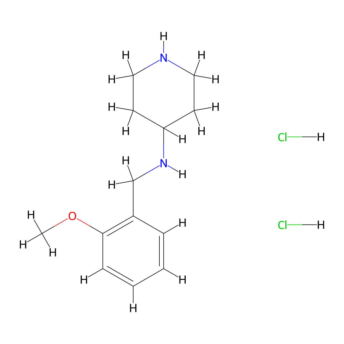 N-(2-Methoxybenzyl)piperidine-4-amine dihydrochloride molecular structure, CAS 1233953-07-5