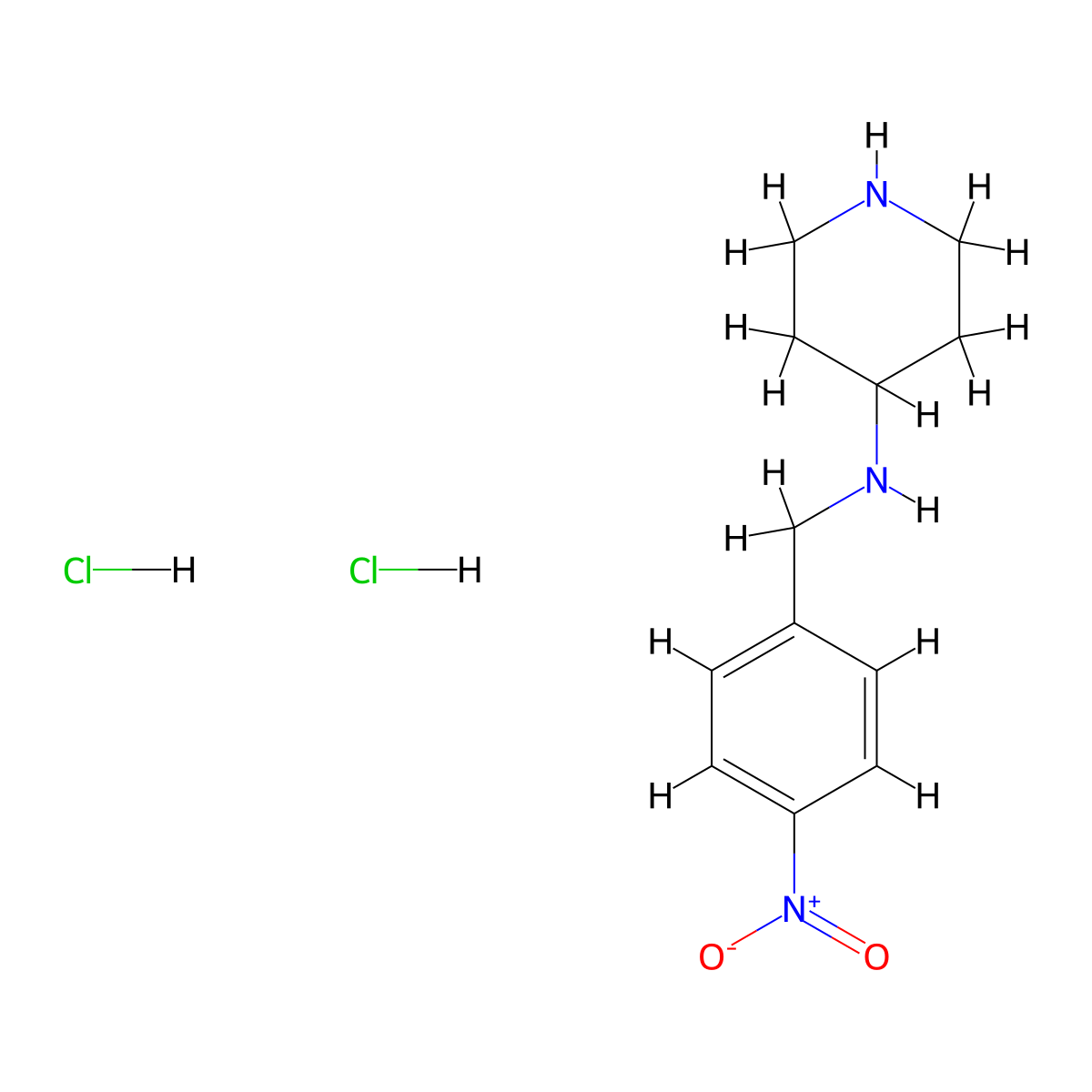 N-(4-Nitrobenzyl)piperidine-4-amine dihydrochloride molecular structure, CAS 1233953-10-0