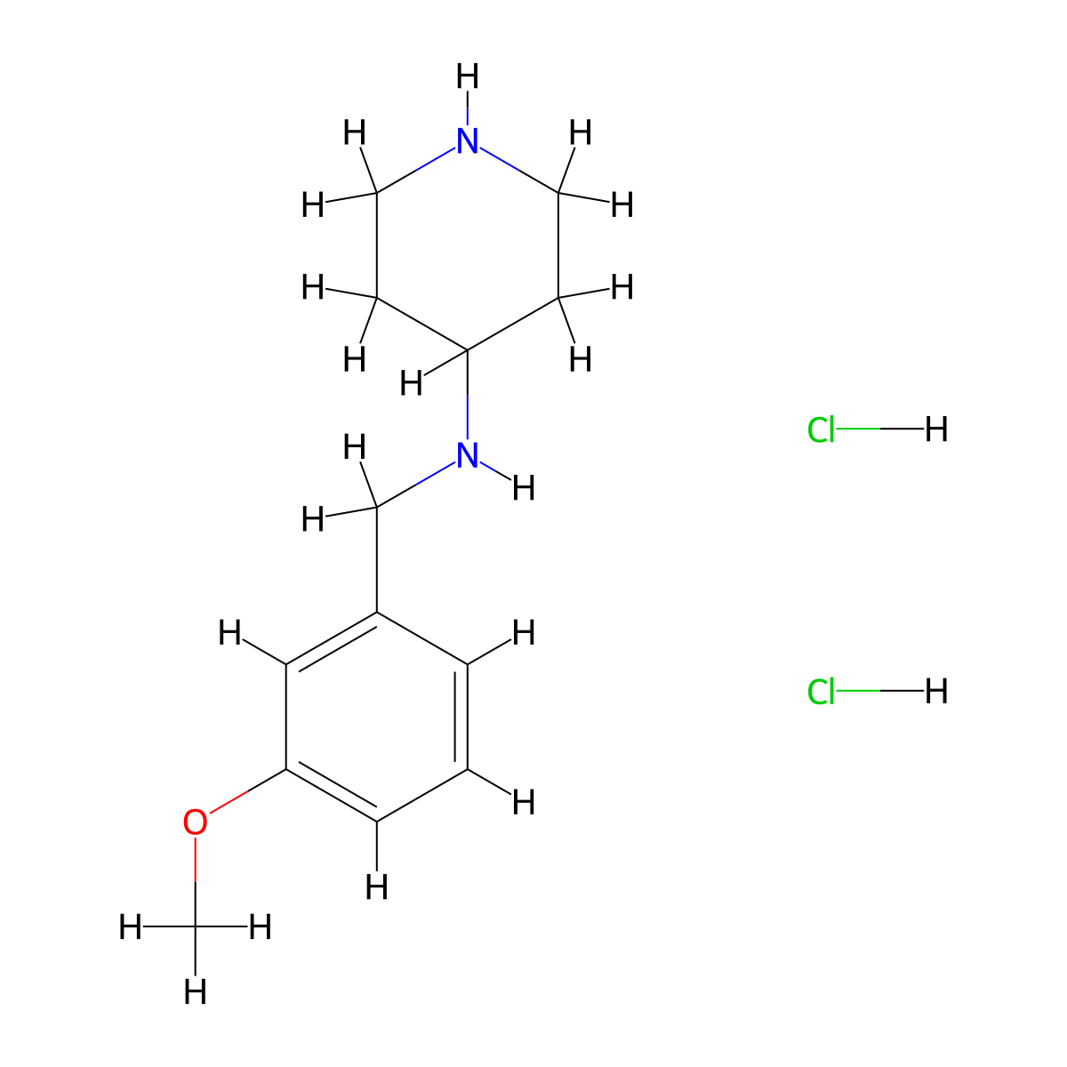 N-(3-Methoxybenzyl)piperidin-4-amine dihydrochloride molecular structure, CAS 1233953-11-1