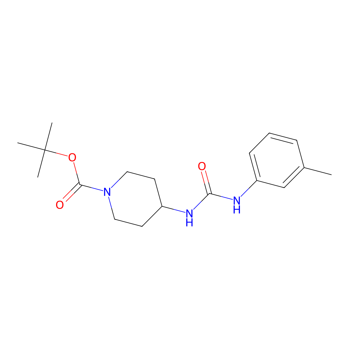 tert-Butyl 4-(3-m-tolylureido)piperidine-1-carboxylate molecular structure, CAS 1233953-12-2
