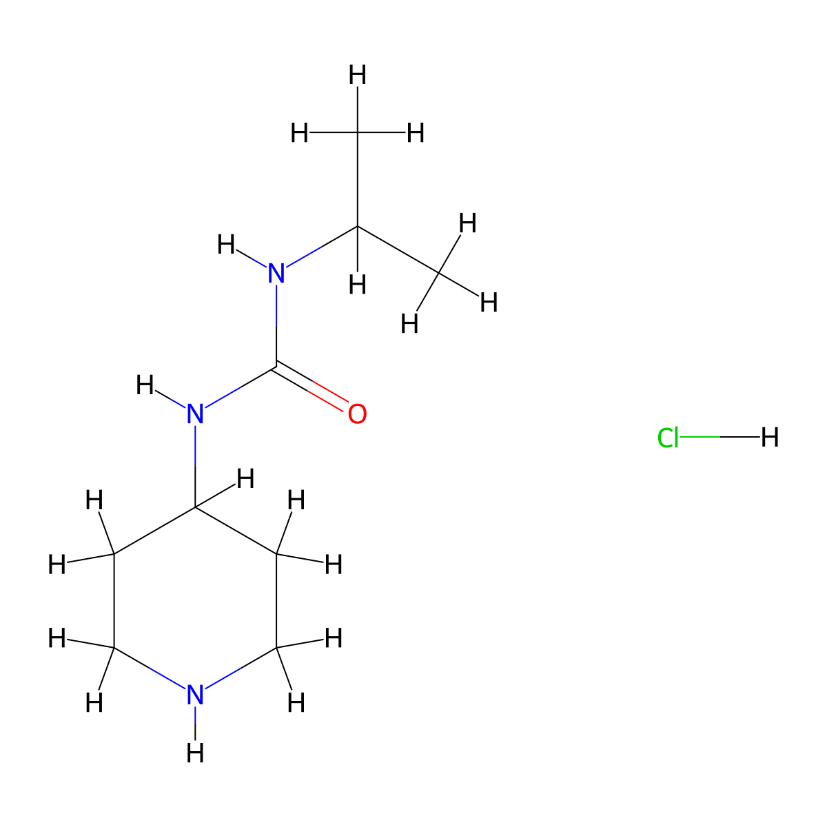 1-Isopropyl-3-(piperidin-4-yl)urea hydrochloride molecular structure, CAS 1233953-13-3