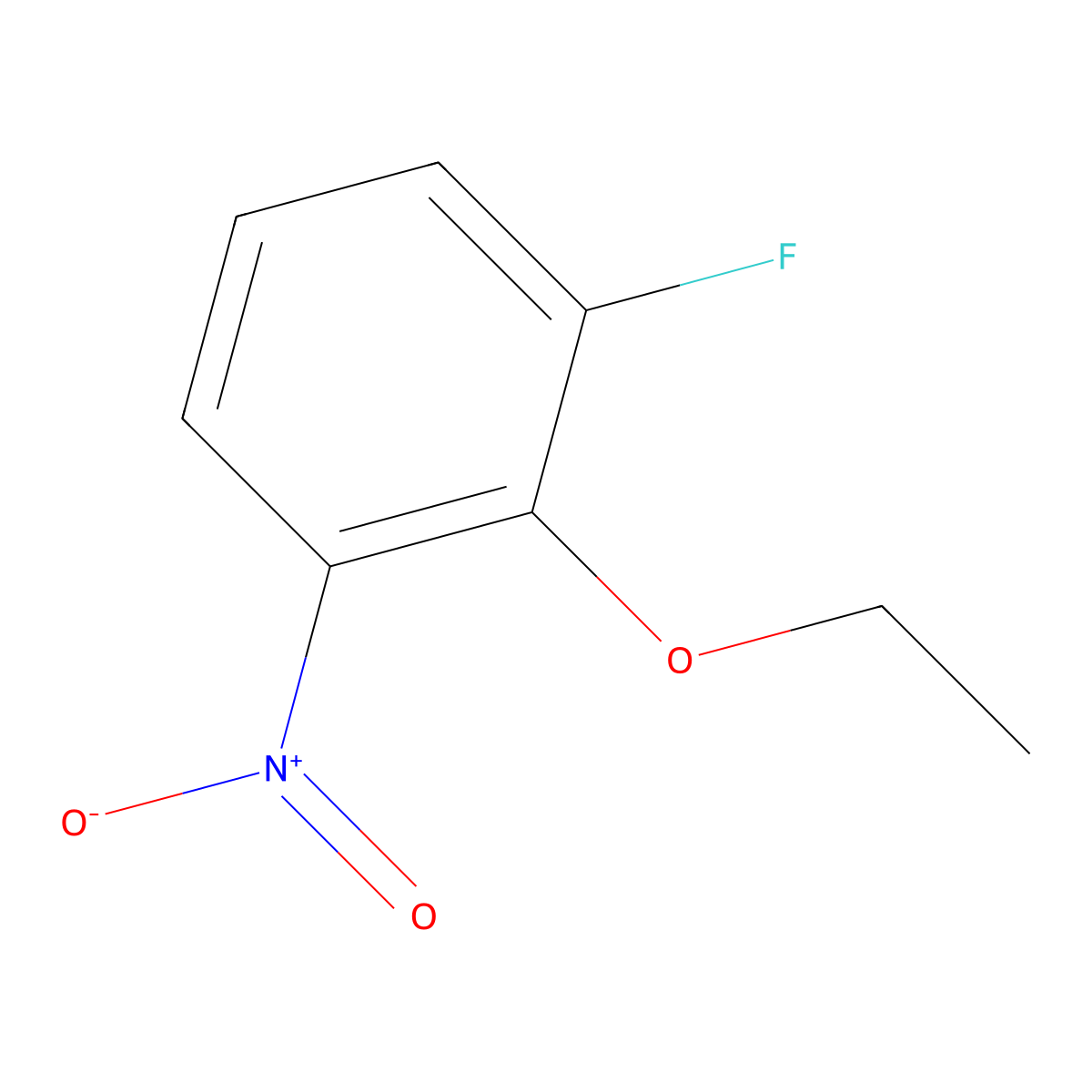 Benzene, 2-ethoxy-1-fluoro-3-nitro- molecular structure, CAS 1233954-79-4