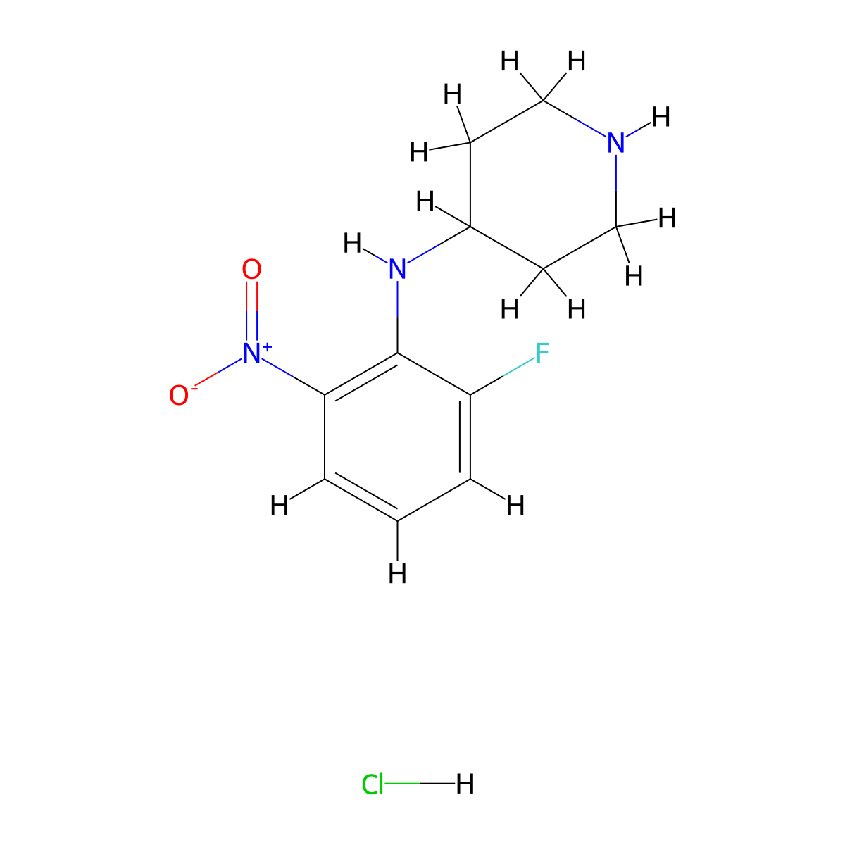 N-(2-Fluoro-6-nitrophenyl)piperidin-4-amine hydrochloride molecular structure, CAS 1233954-80-7