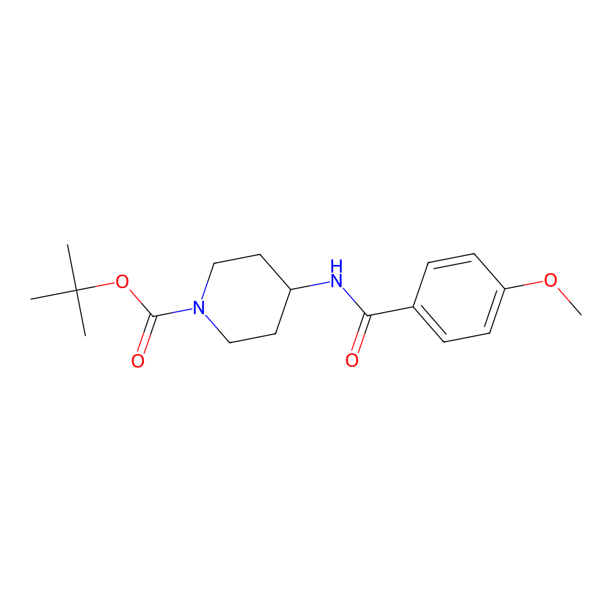 tert-Butyl 4-(4-methoxybenzamido)piperidine-1-carboxylate molecular structure, CAS 1233954-81-8