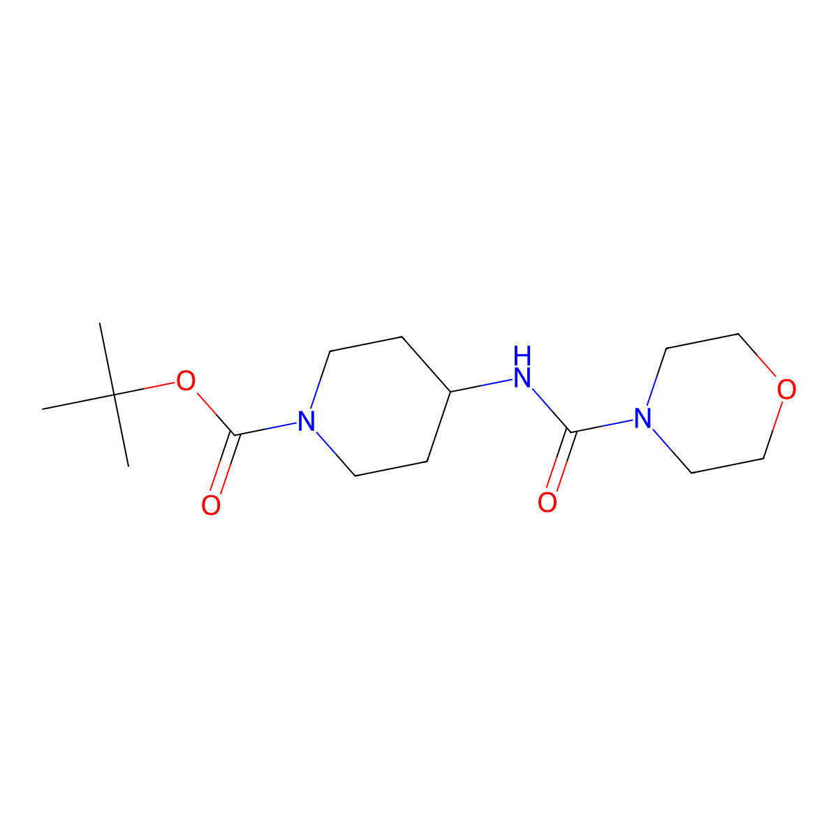 tert-Butyl 4-[(morpholine-4-carbonyl)amino]piperidine-1-carboxylate molecular structure, CAS 1233954-82-9