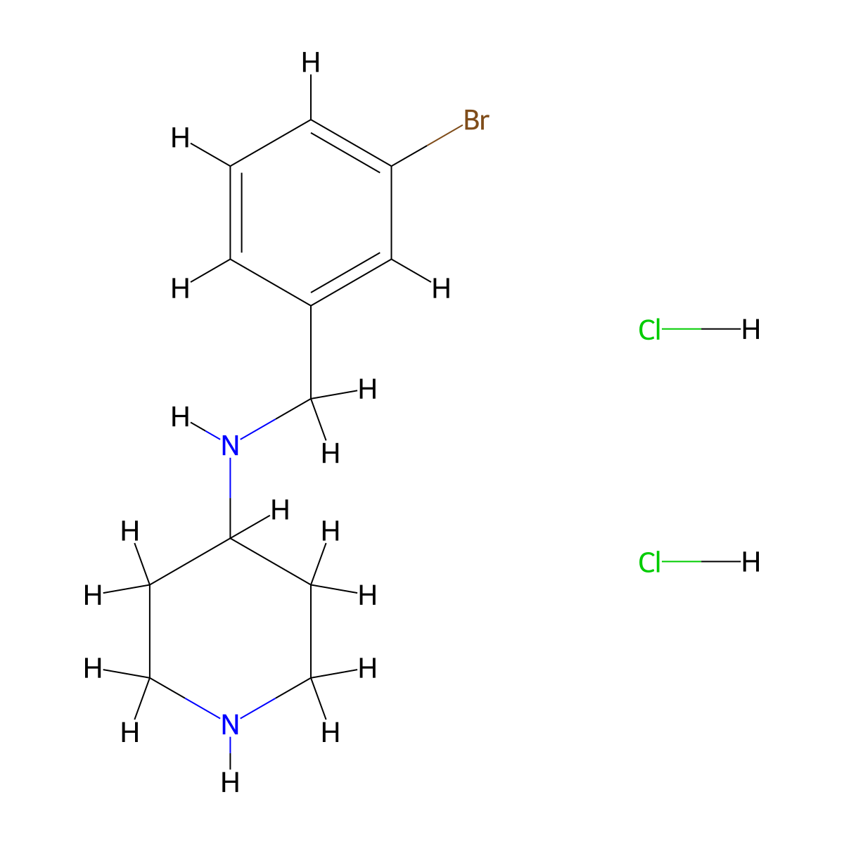 N-(3-Bromobenzyl)piperidine-4-amine dihydrochloride molecular structure, CAS 1233954-84-1