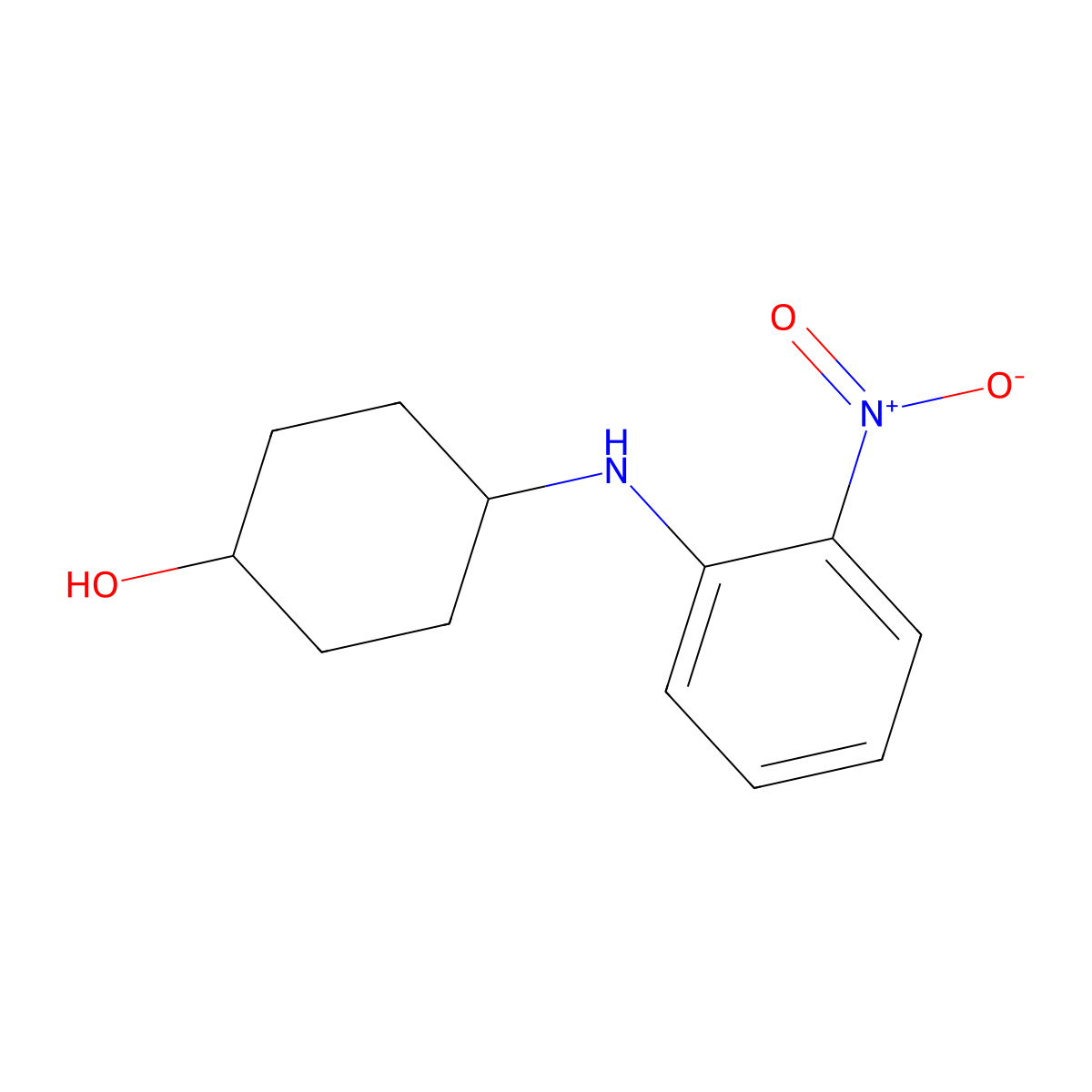 (1R,4R)-4-((2-Nitrophenyl)amino)cyclohexanol molecular structure, CAS 1233954-85-2