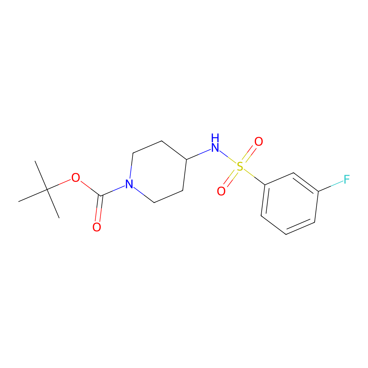 tert-Butyl 4-(3-fluorophenylsulfonamido)piperidine-1-carboxylate molecular structure, CAS 1233954-86-3