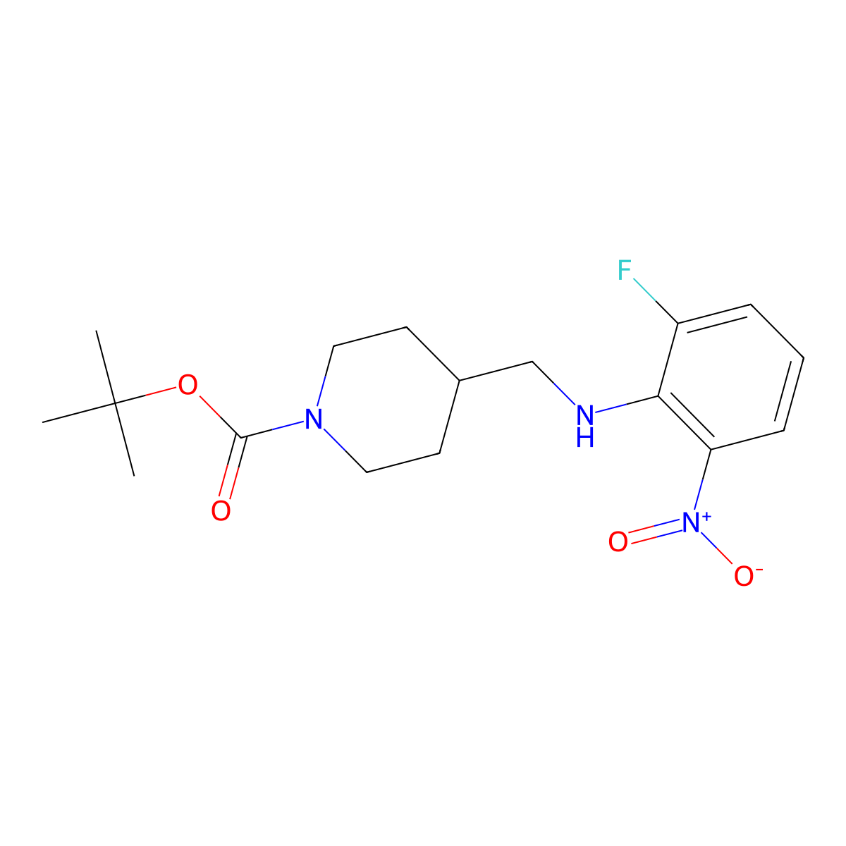 tert-Butyl 4-[(2-fluoro-6-nitrophenylamino)methyl]piperidine-1-carboxylate molecular structure, CAS 1233954-87-4