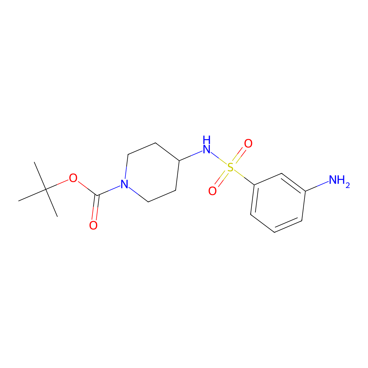 tert-Butyl 4-(3-aminophenylsulfonamido)piperidine-1-carboxylate molecular structure, CAS 1233954-89-6