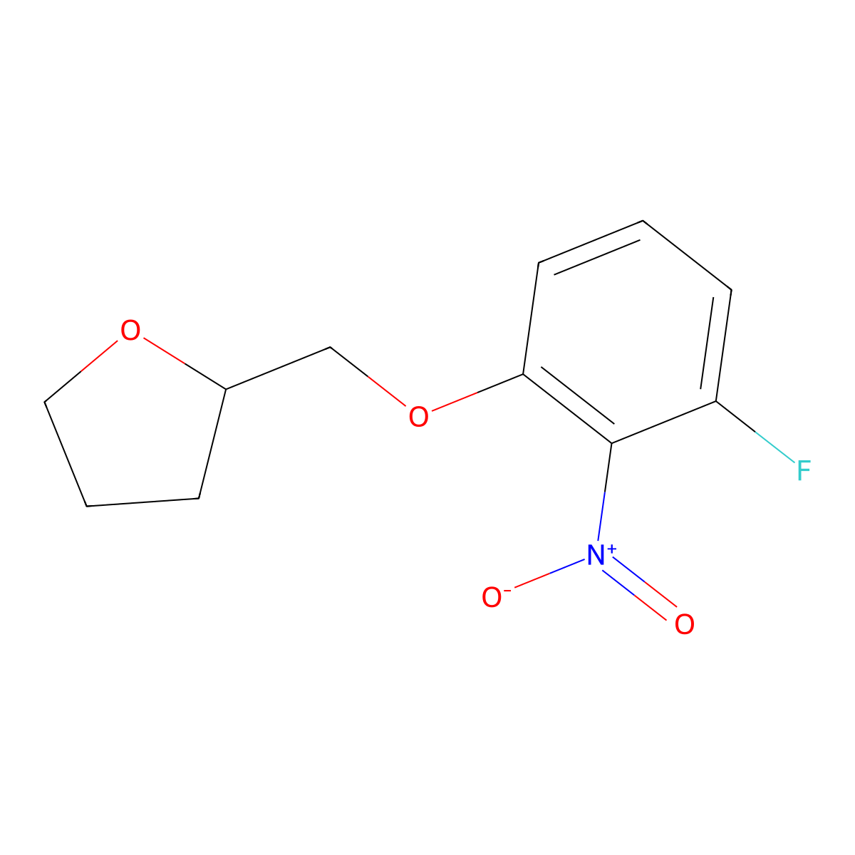 2-[(3-Fluoro-2-nitrophenoxy)methyl]tetrahydrofuran molecular structure, CAS 1233954-91-0