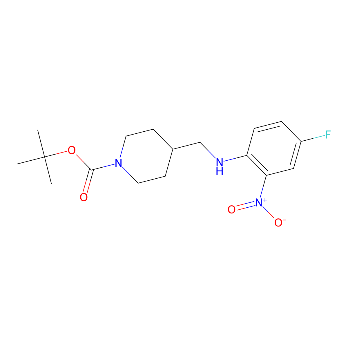 tert-Butyl 4-[(4-fluoro-2-nitrophenylamino)methyl]piperidine-1-carboxylate molecular structure, CAS 1233954-93-2