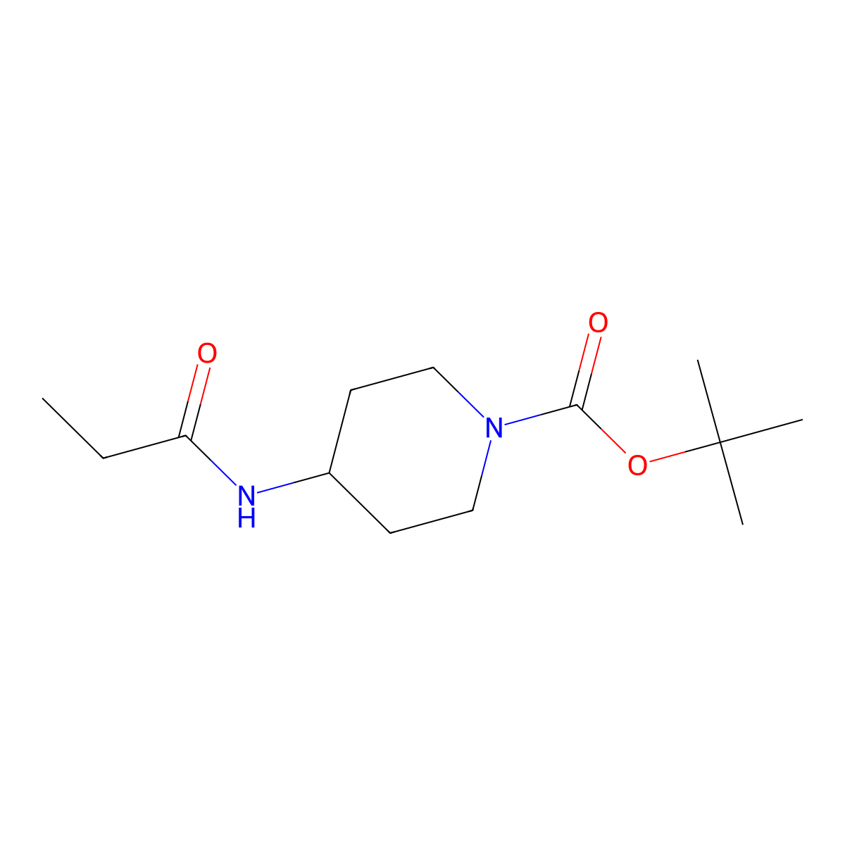tert-Butyl 4-propionamidopiperidine-1-carboxylate molecular structure, CAS 1233954-94-3