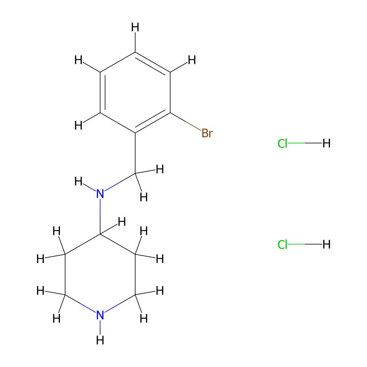 N-(2-Bromobenzyl)piperidine-4-amine dihydrochloride molecular structure, CAS 1233954-96-5
