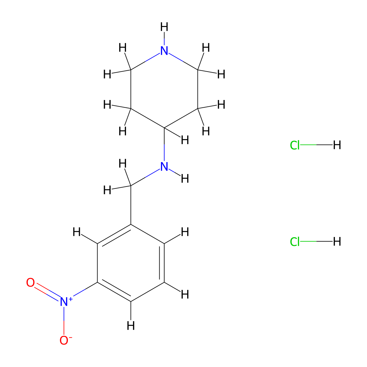 N-(3-Nitrobenzyl)piperidine-4-amine dihydrochloride molecular structure, CAS 1233955-00-4