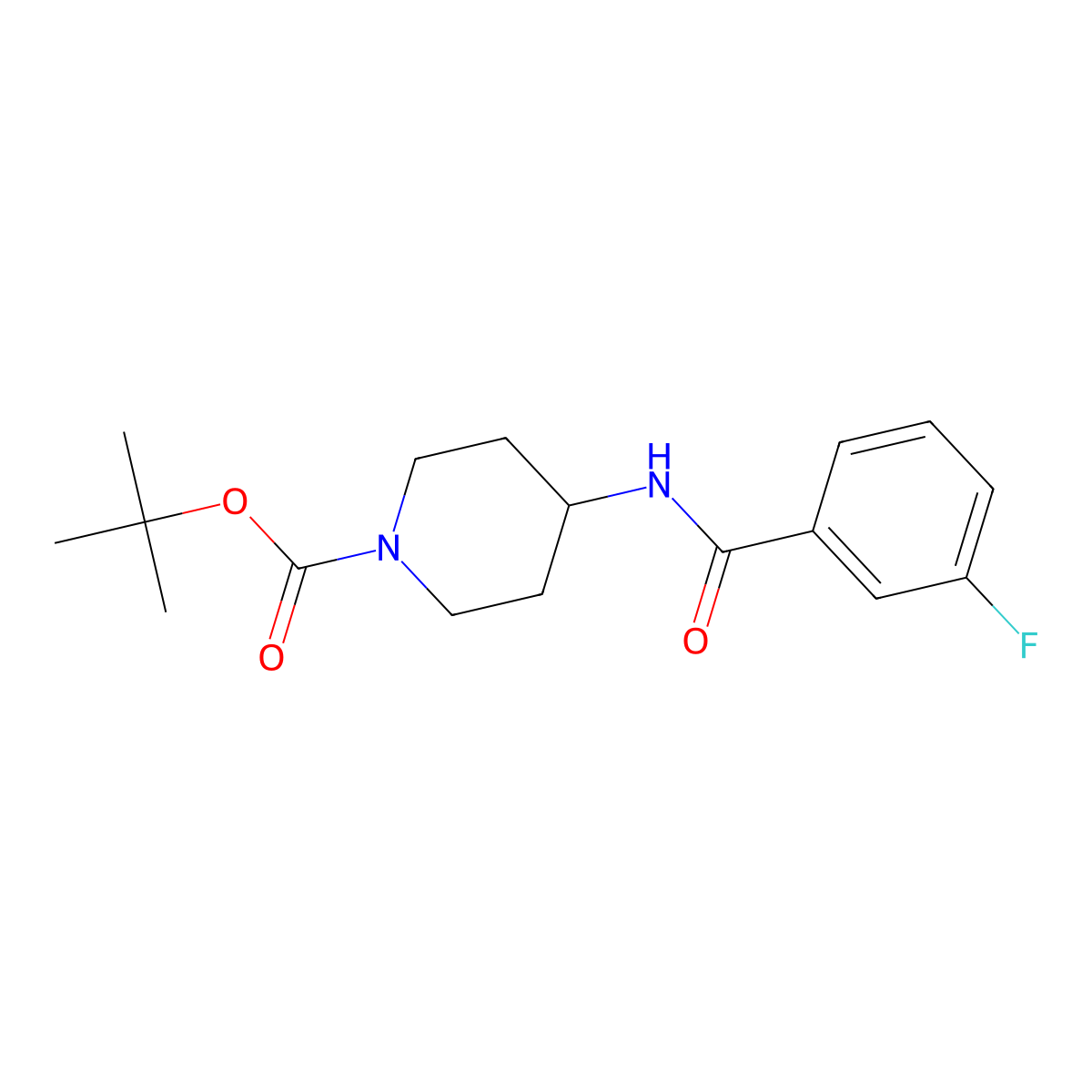 tert-Butyl 4-(3-fluorobenzamido)piperidine-1-carboxylate molecular structure, CAS 1233955-01-5