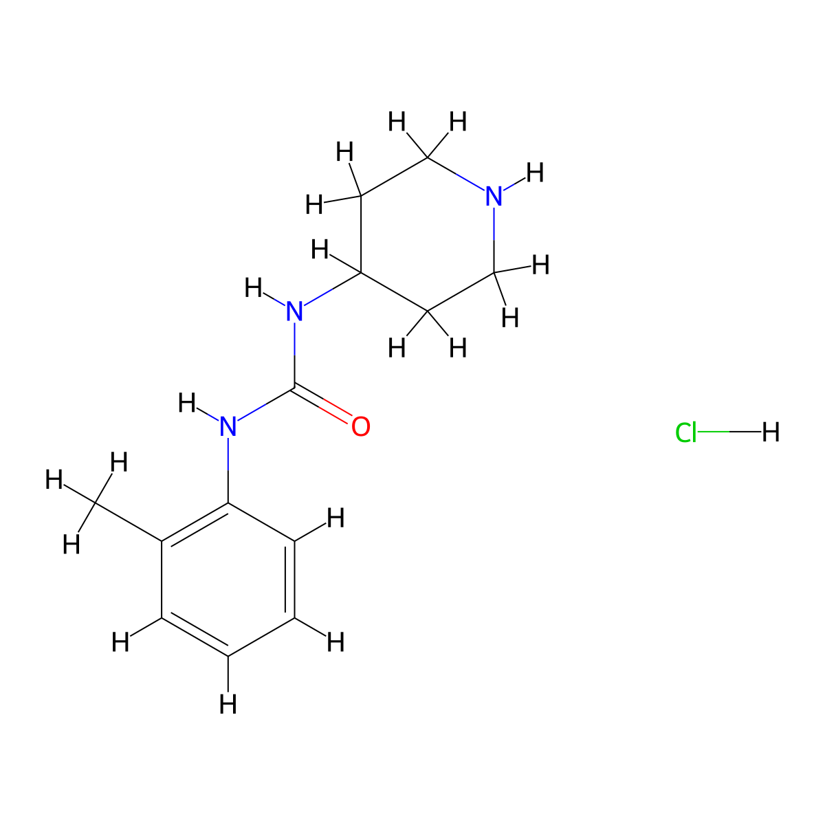 1-(Piperidin-4-yl)-3-o-tolylurea hydrochloride molecular structure, CAS 1233955-03-7
