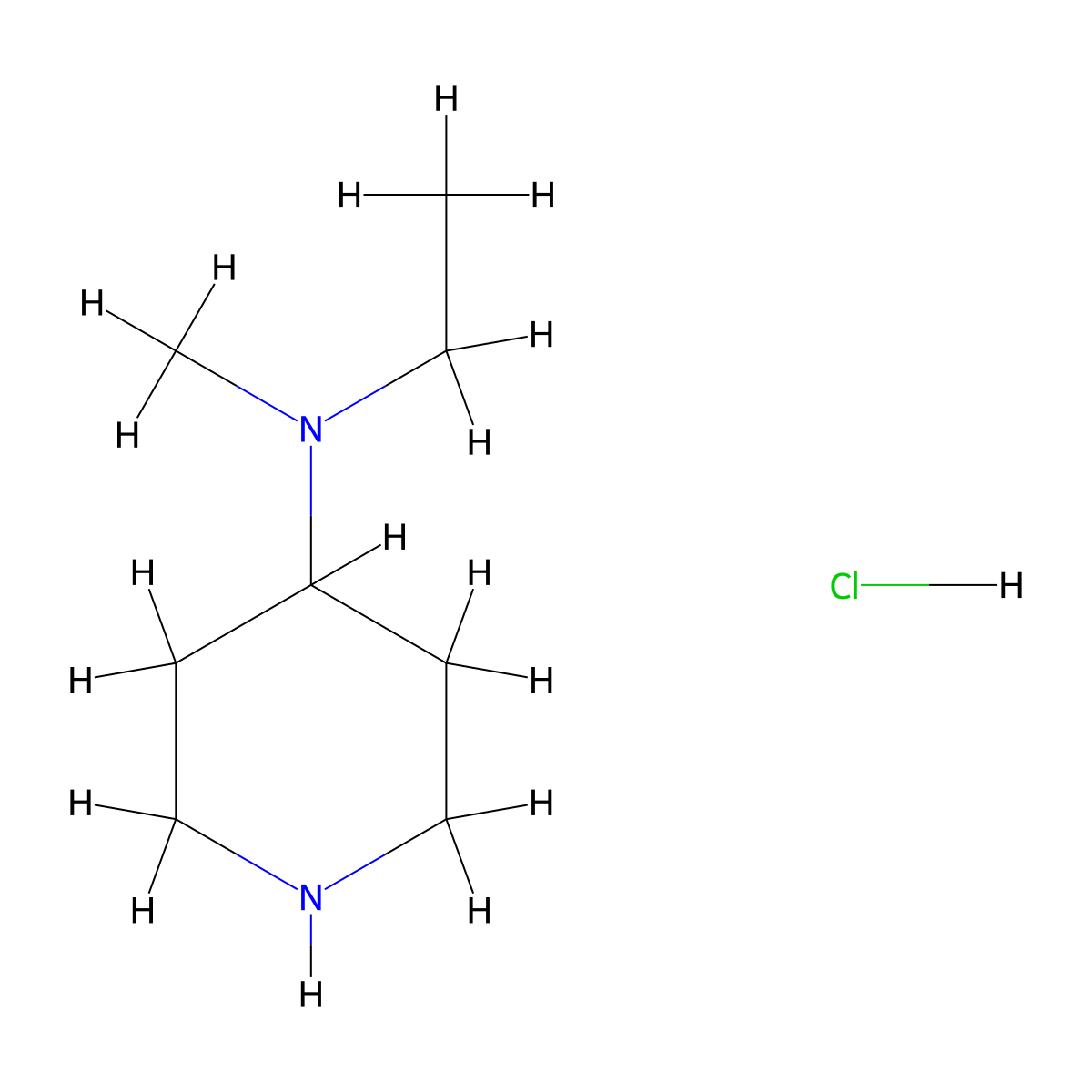 N-Ethyl-N-methylpiperidin-4-amine hydrochloride molecular structure, CAS 1233955-04-8