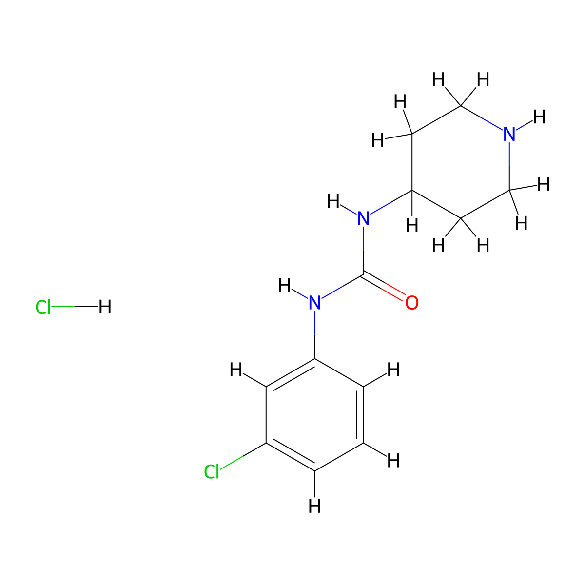 1-(3-Chlorophenyl)-3-(piperidin-4-yl)urea hydrochloride molecular structure, CAS 1233955-05-9