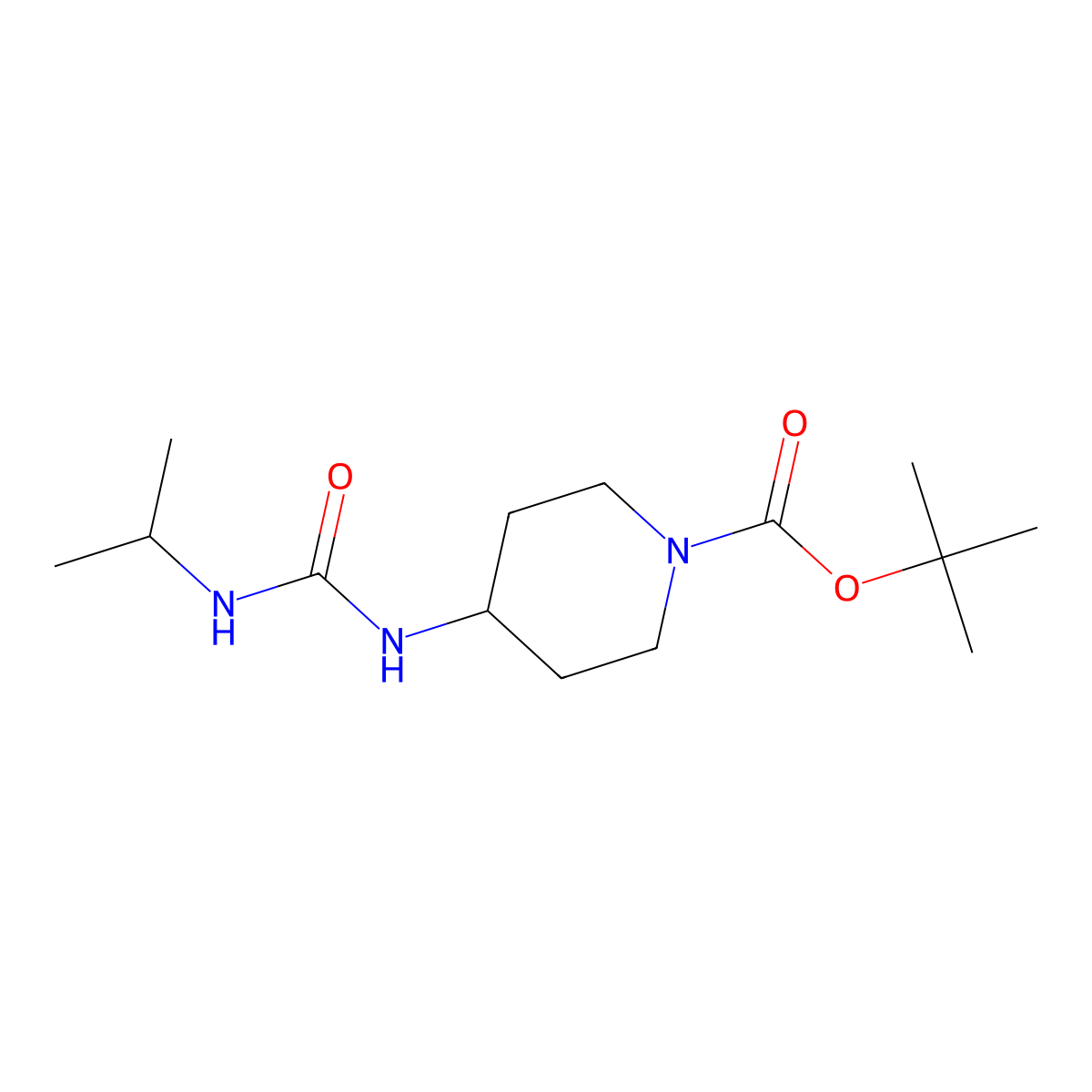 tert-Butyl 4-(3-isopropylureido)piperidine 1-carboxylate molecular structure, CAS 1233955-07-1