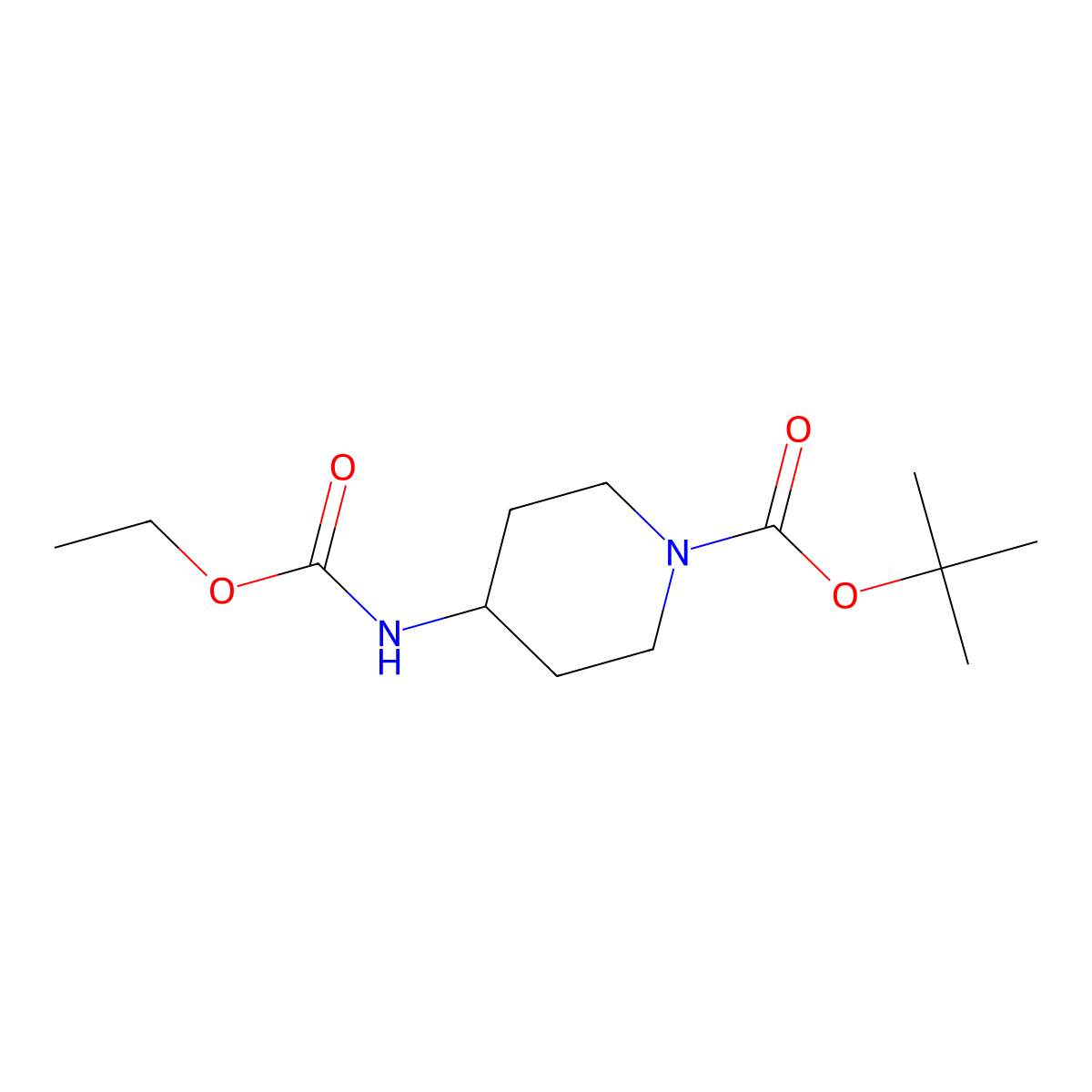 tert-Butyl 4-(ethoxycarbonylamino)piperidine-1-carboxylate molecular structure, CAS 1233955-10-6