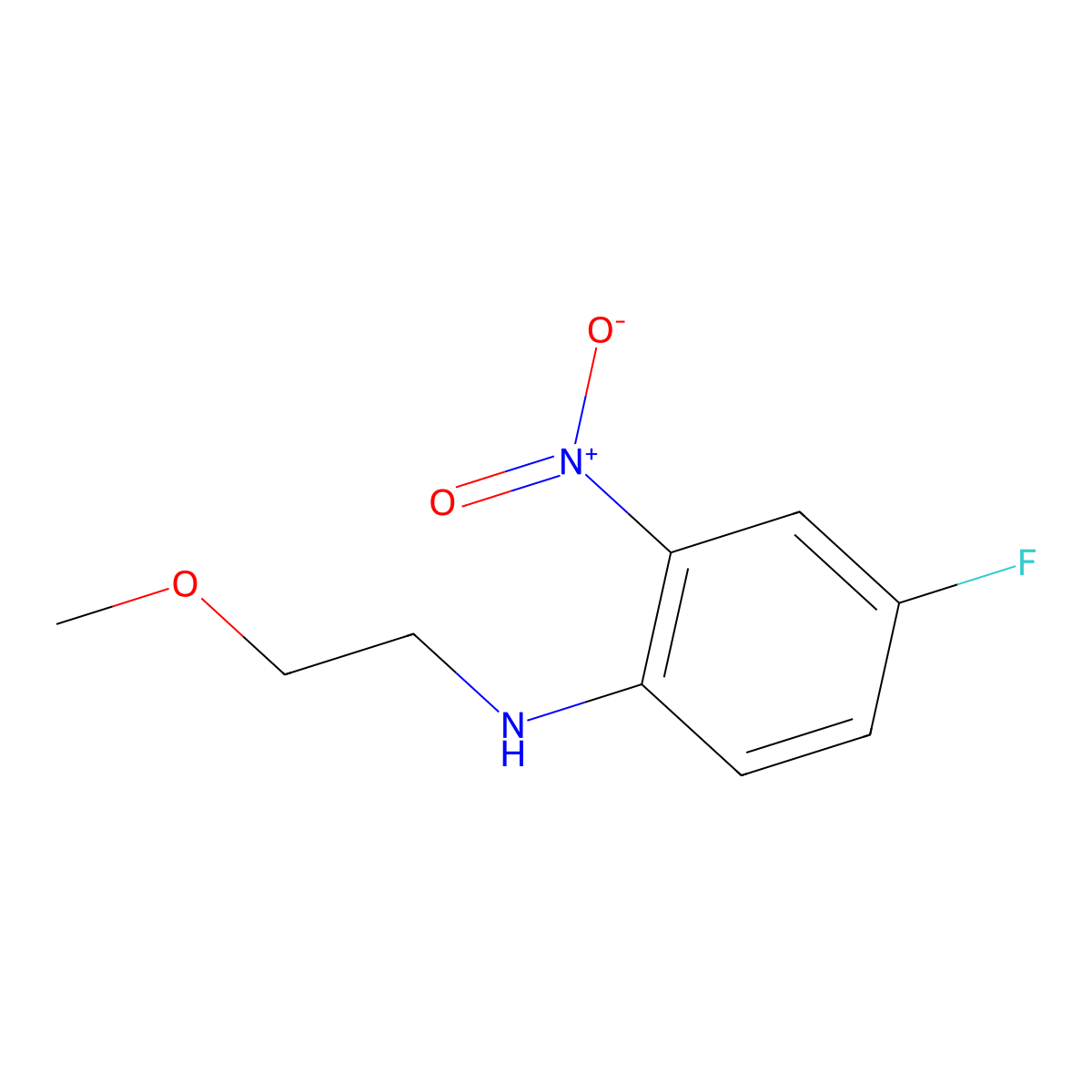 4-Fluoro-N-(2-methoxyethyl)-2-nitroaniline molecular structure, CAS 1233955-11-7