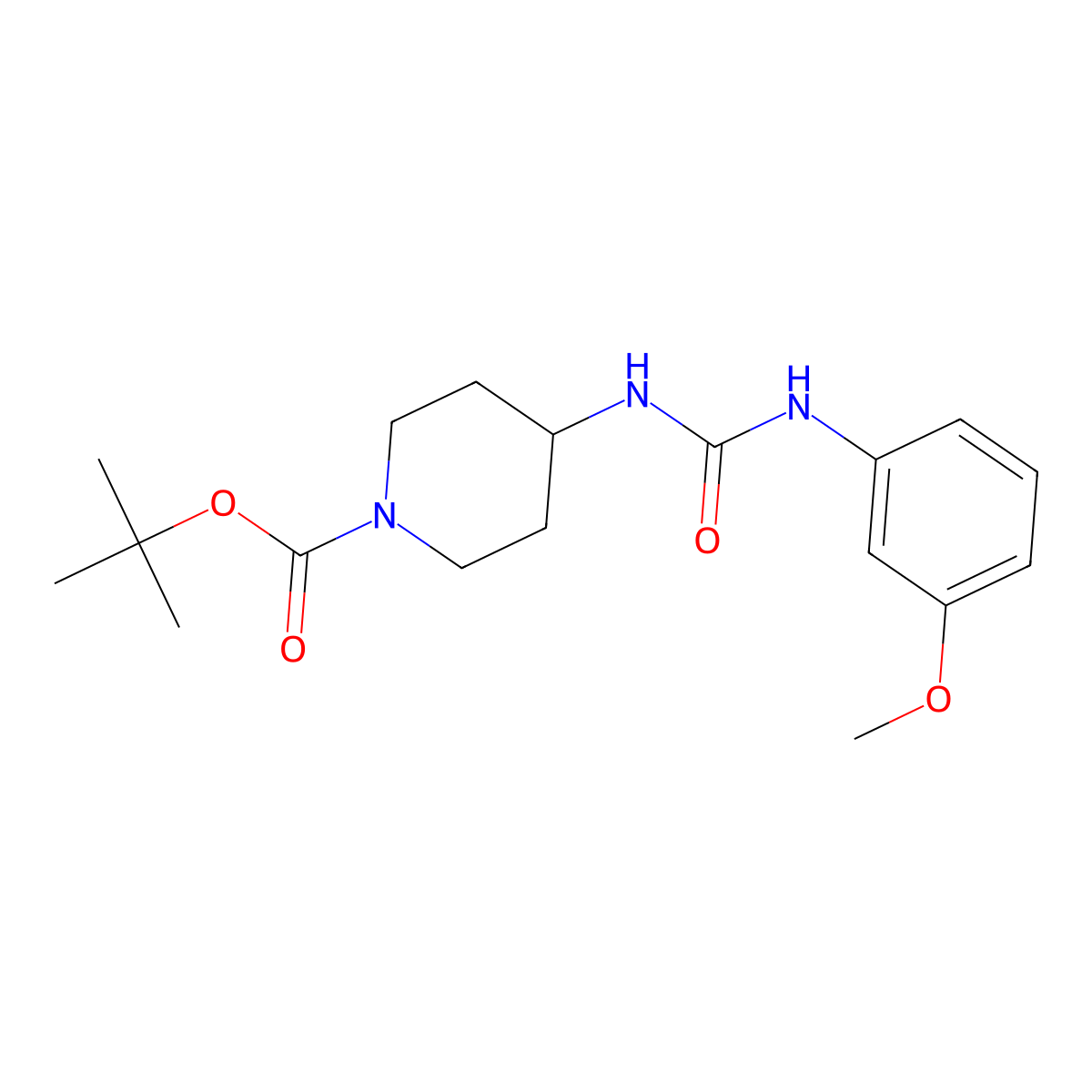 tert-Butyl 4-[3-(3-methoxyphenyl)ureido]piperidine-1-carboxylate molecular structure, CAS 1233955-16-2