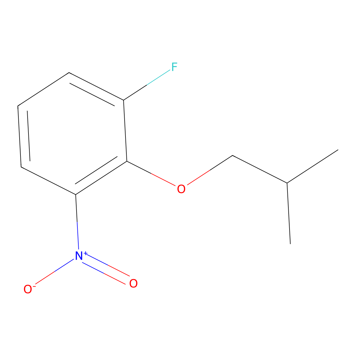 1-Fluoro-2-isobutoxy-3-nitrobenzene molecular structure, CAS 1233955-17-3
