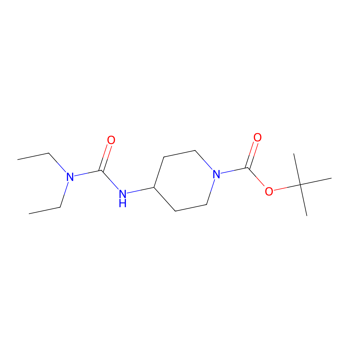 tert-Butyl 4-(3,3-diethylureido)piperidine-1-carboxylate molecular structure, CAS 1233955-19-5