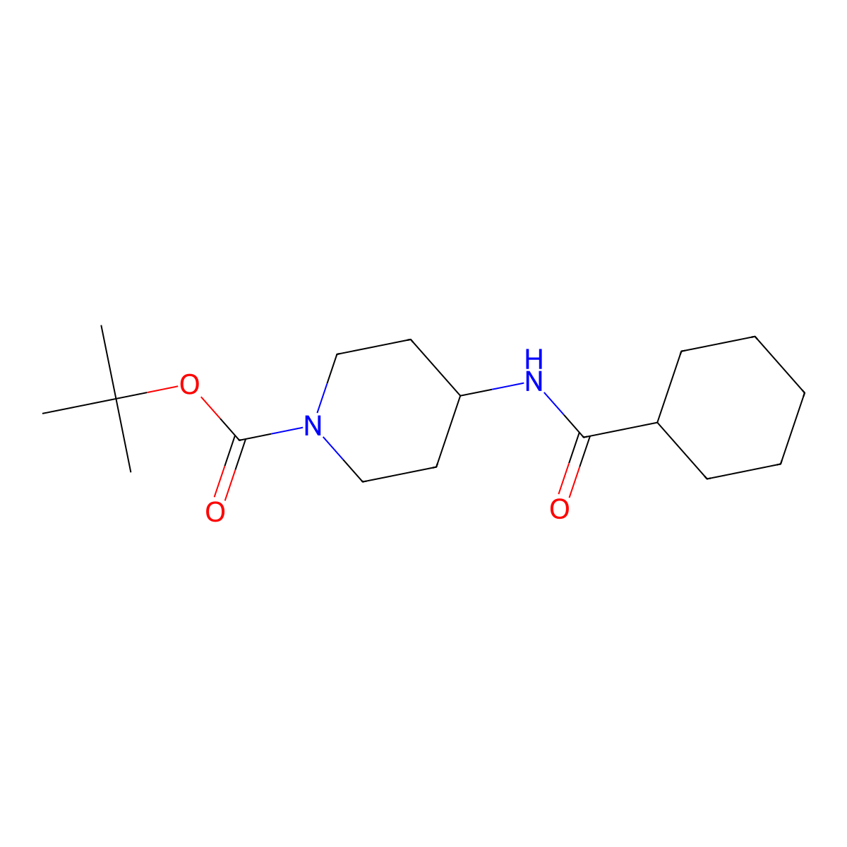 tert-Butyl 4-(cyclohexanecarbonylamino)piperidine-1-carboxylate molecular structure, CAS 1233955-27-5