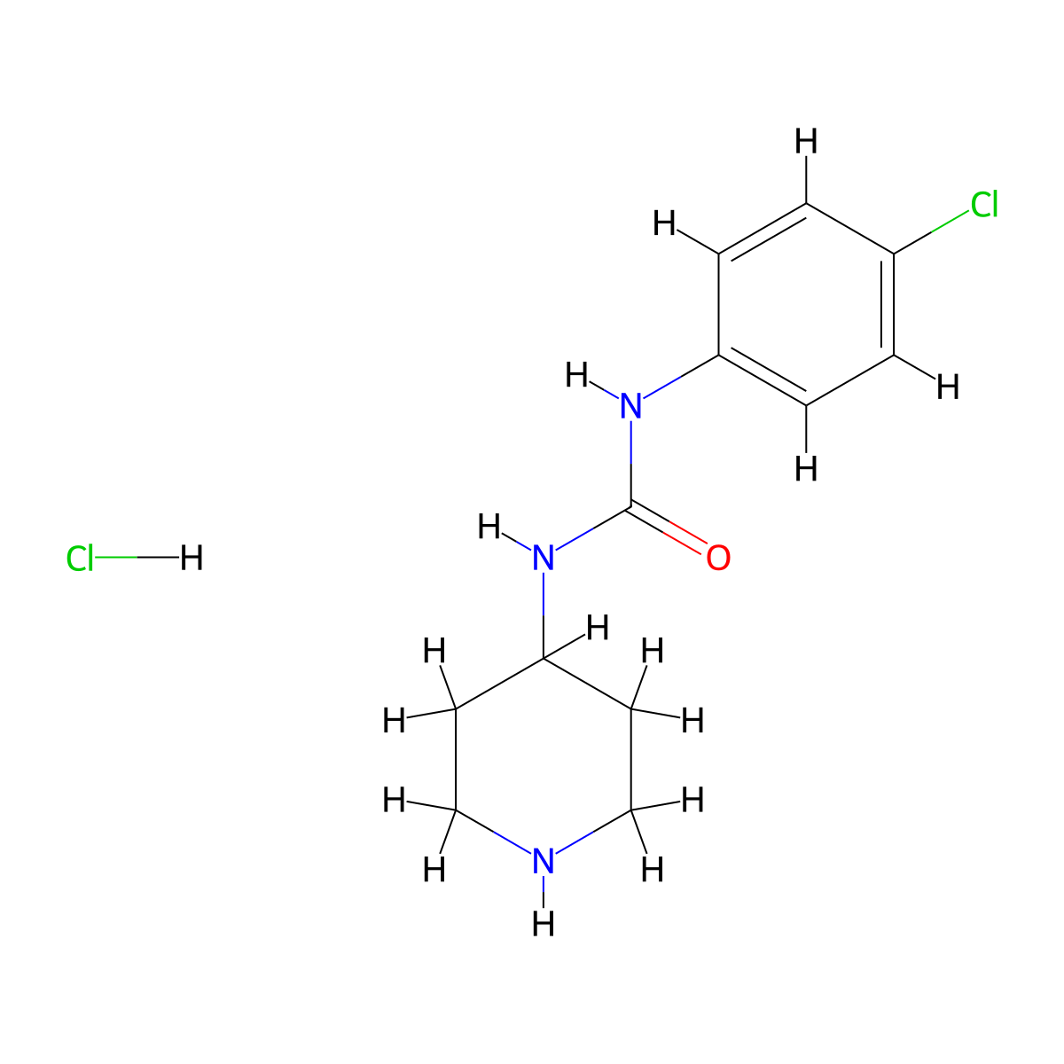 1-(4-Chlorophenyl)-3-(piperidin-4-yl)urea hydrochloride molecular structure, CAS 1233955-32-2