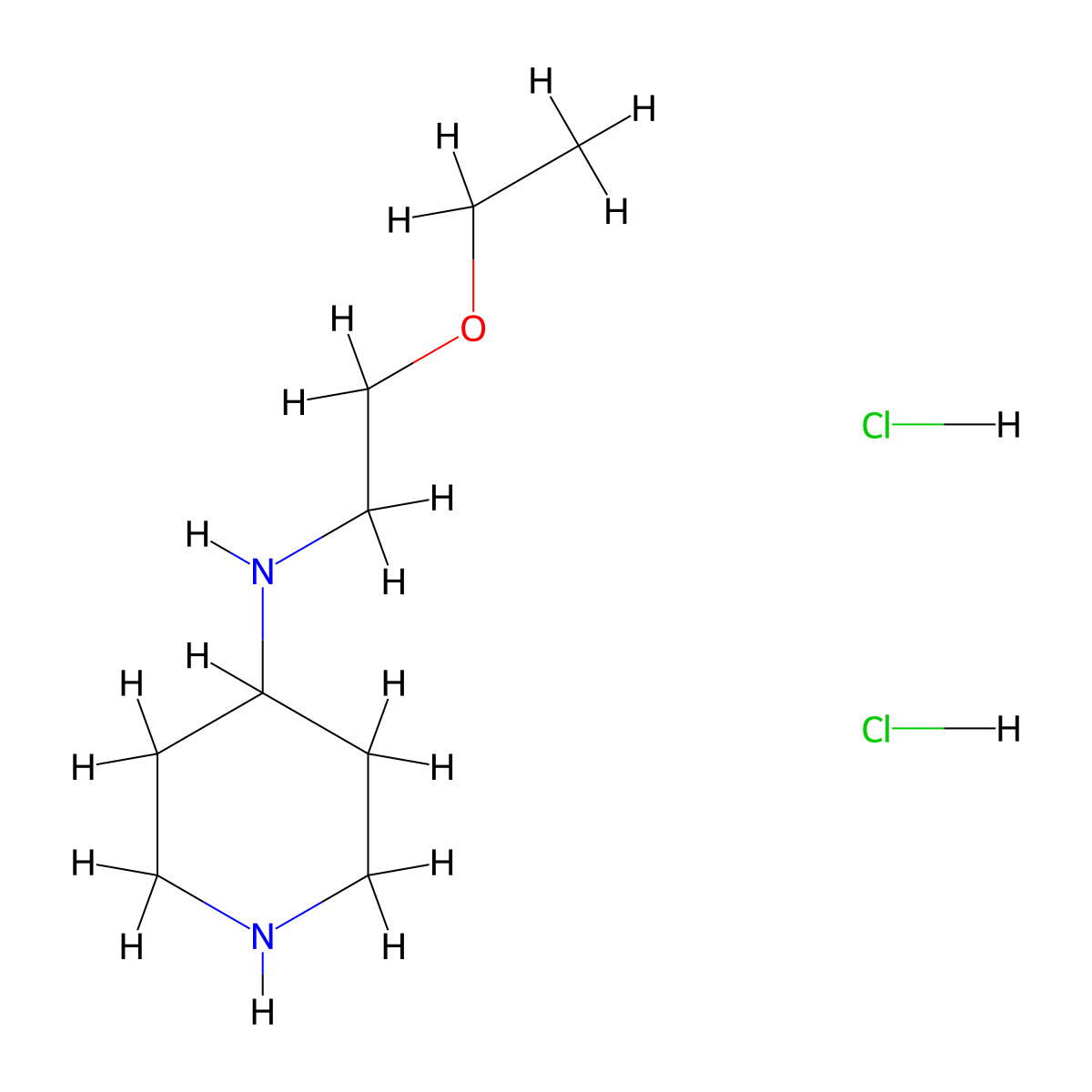 N-(2-Ethoxyethyl)piperidin-4-amine dihydrochloride molecular structure, CAS 1233955-36-6