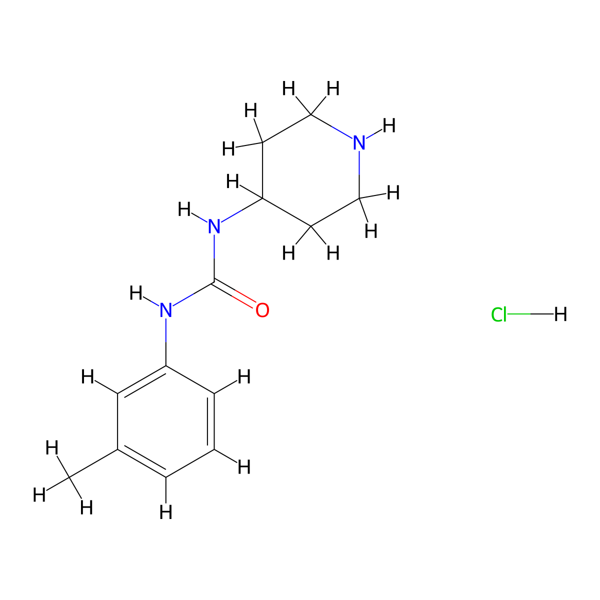 1-(Piperidin-4-yl)-3-m-tolylurea hydrochloride molecular structure, CAS 1233955-37-7