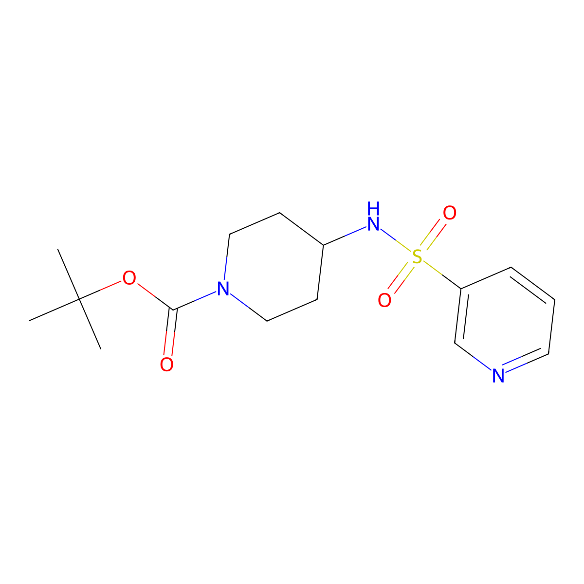 tert-Butyl 4-(pyridine-5-sulfonamido)piperidine-1-carboxylate molecular structure, CAS 1233955-38-8